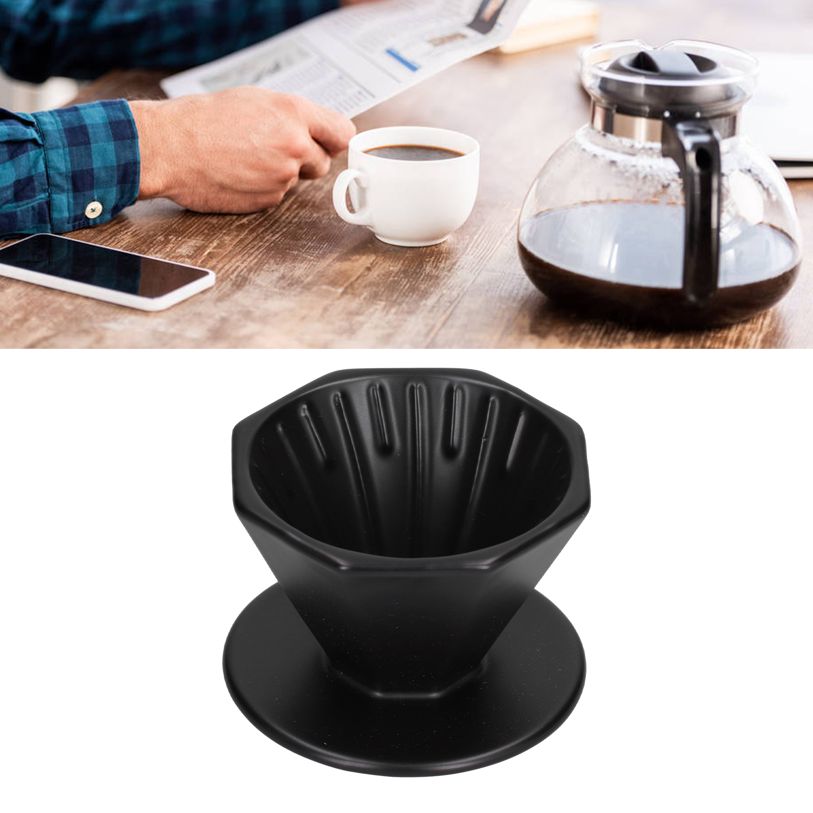 V60 Keramik-achteckfilterbecher, Dicker Kaffeefilterbecher Für Die Manuelle Zubereitung, Für 1 Bis 2 Personen.