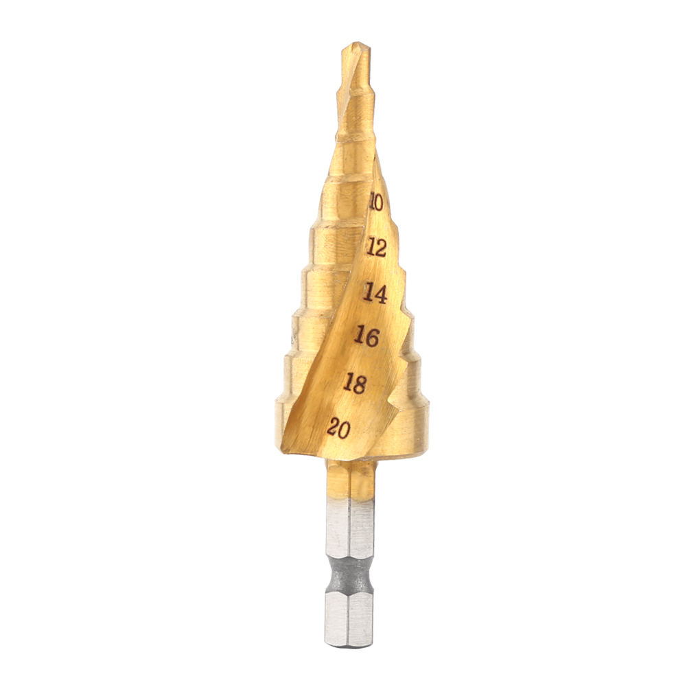 Stufenbohrer Mit Sechskantschaft Und Spiralnut, Einstufiger Bohrer Von 4 Bis 20 Mm
