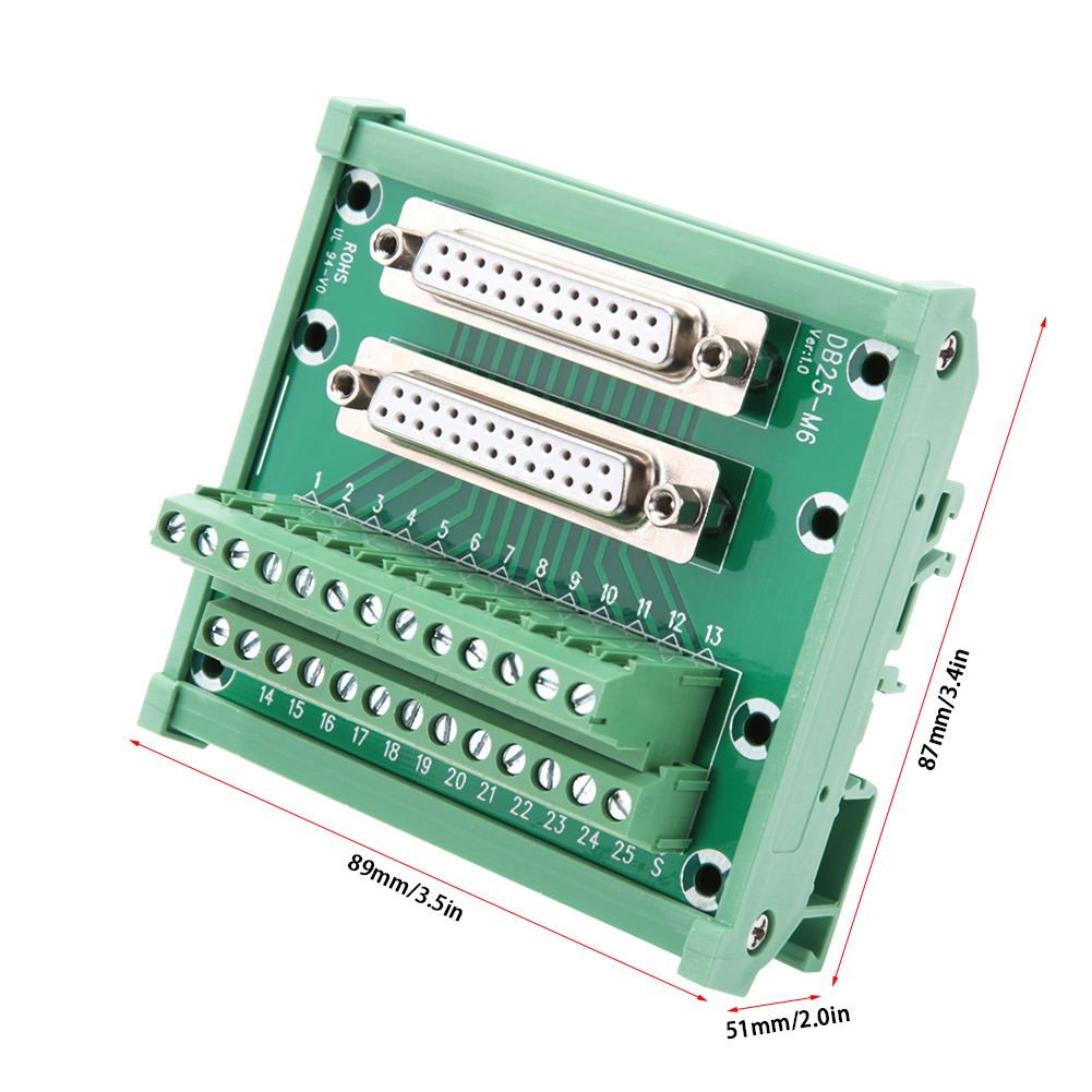 Db25-m6-klemmenblock Mit Doppeltem Weiblichen Stecker
