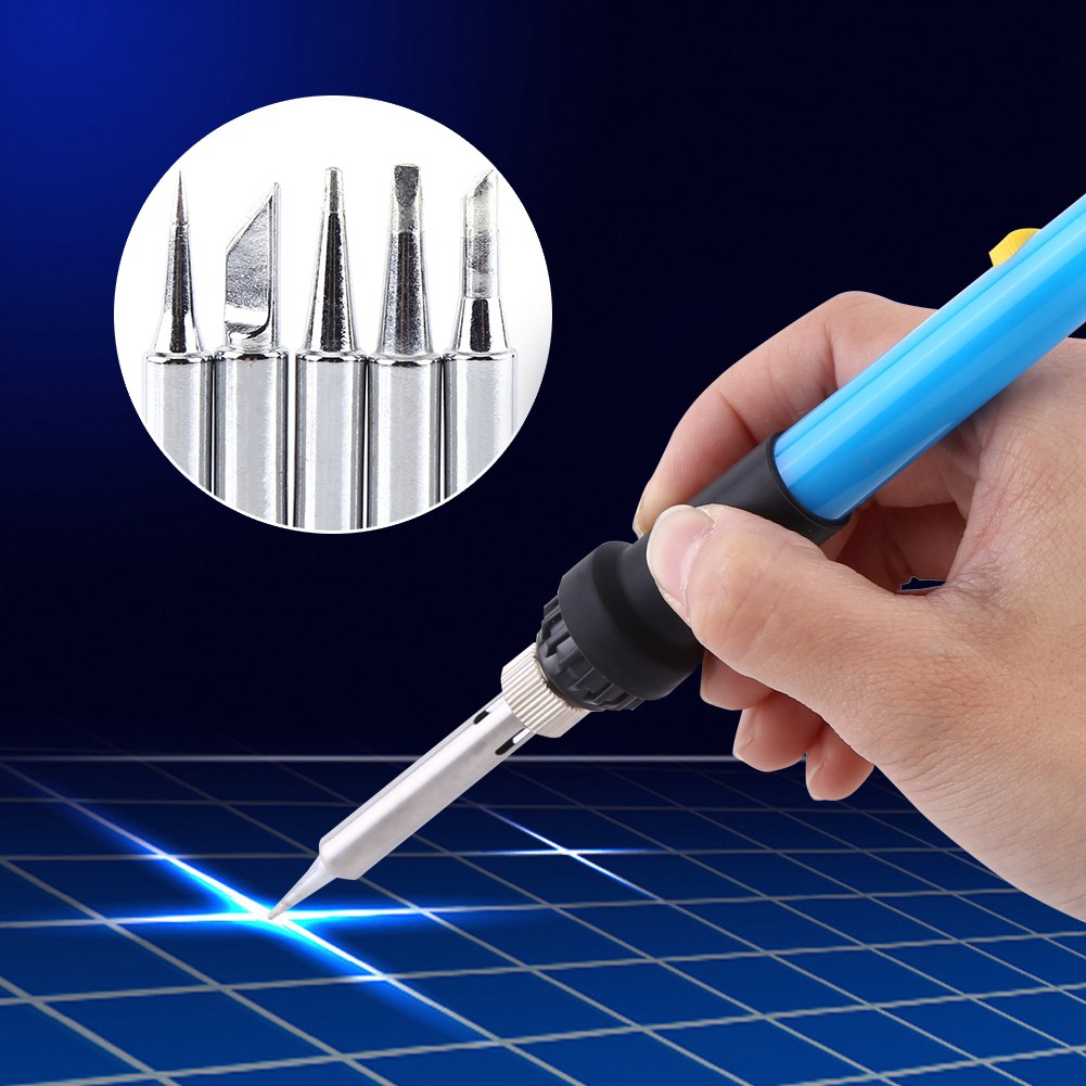 60-w-lötkolben (220 V) Mit Einstellbarer Temperatur, Standard-eurostecker (220 V) + 5 Lötspitzen
