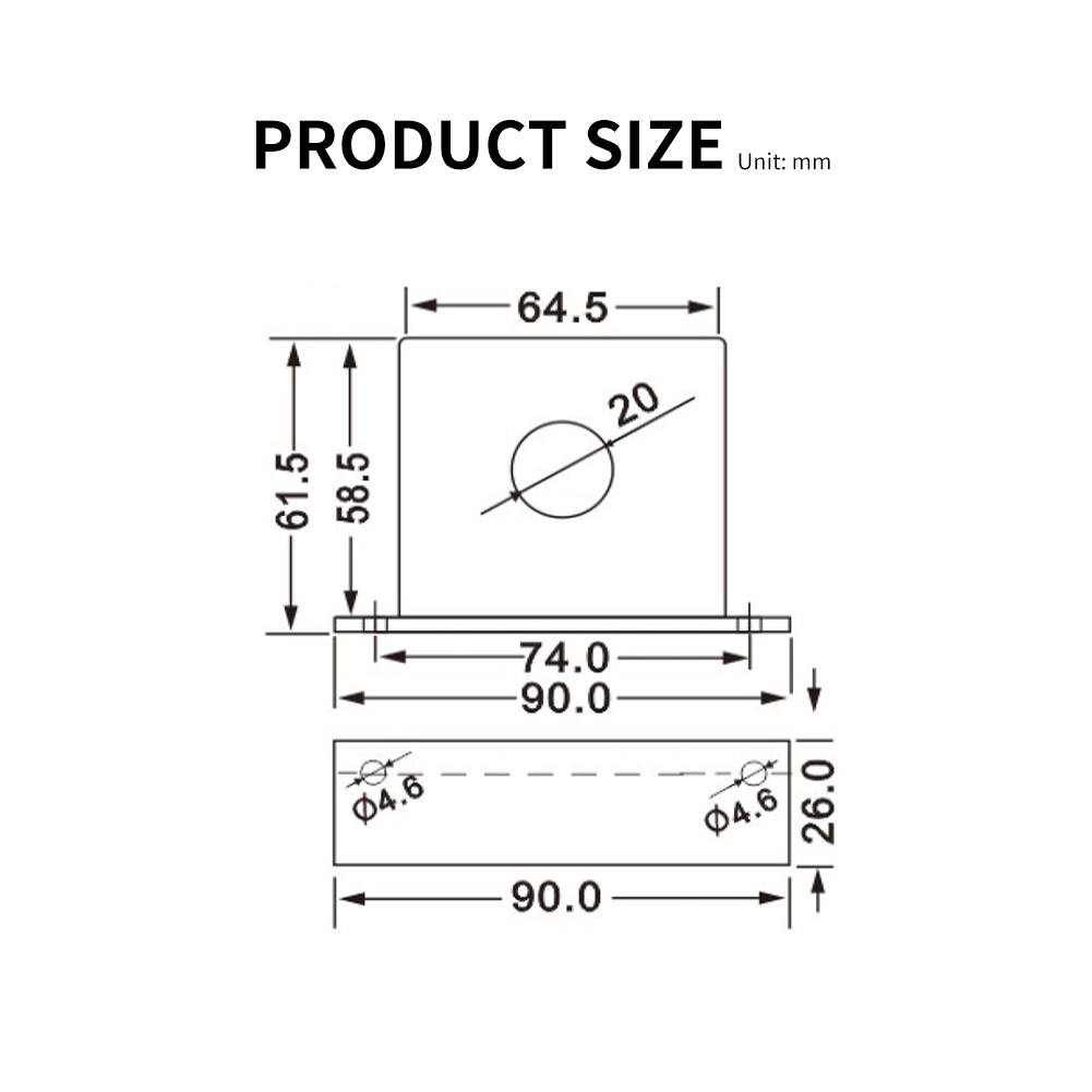 Strommessumformer Szt20-ch-10v, Ac-trennschalter, Messtransformator, Überlastschutz, Ac-ausgang 0-200 A, Dc-ausgang 0-10 V
