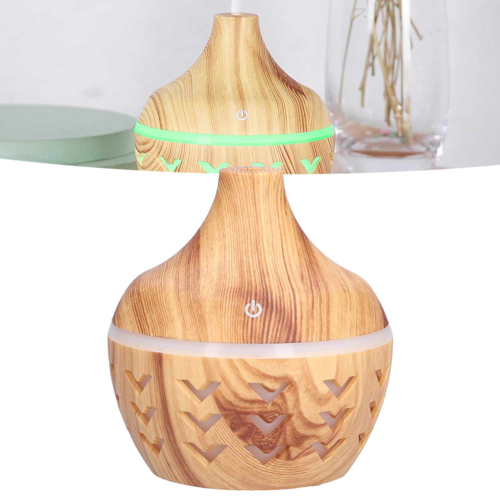 300-ml-luftbefeuchter In Holzoptik, Aromatherapie-luftbefeuchter, Luftbefeuchter Mit Umgebungslicht, Aromatherapie-diffusor In Holzoptik, Usb-betrieben.