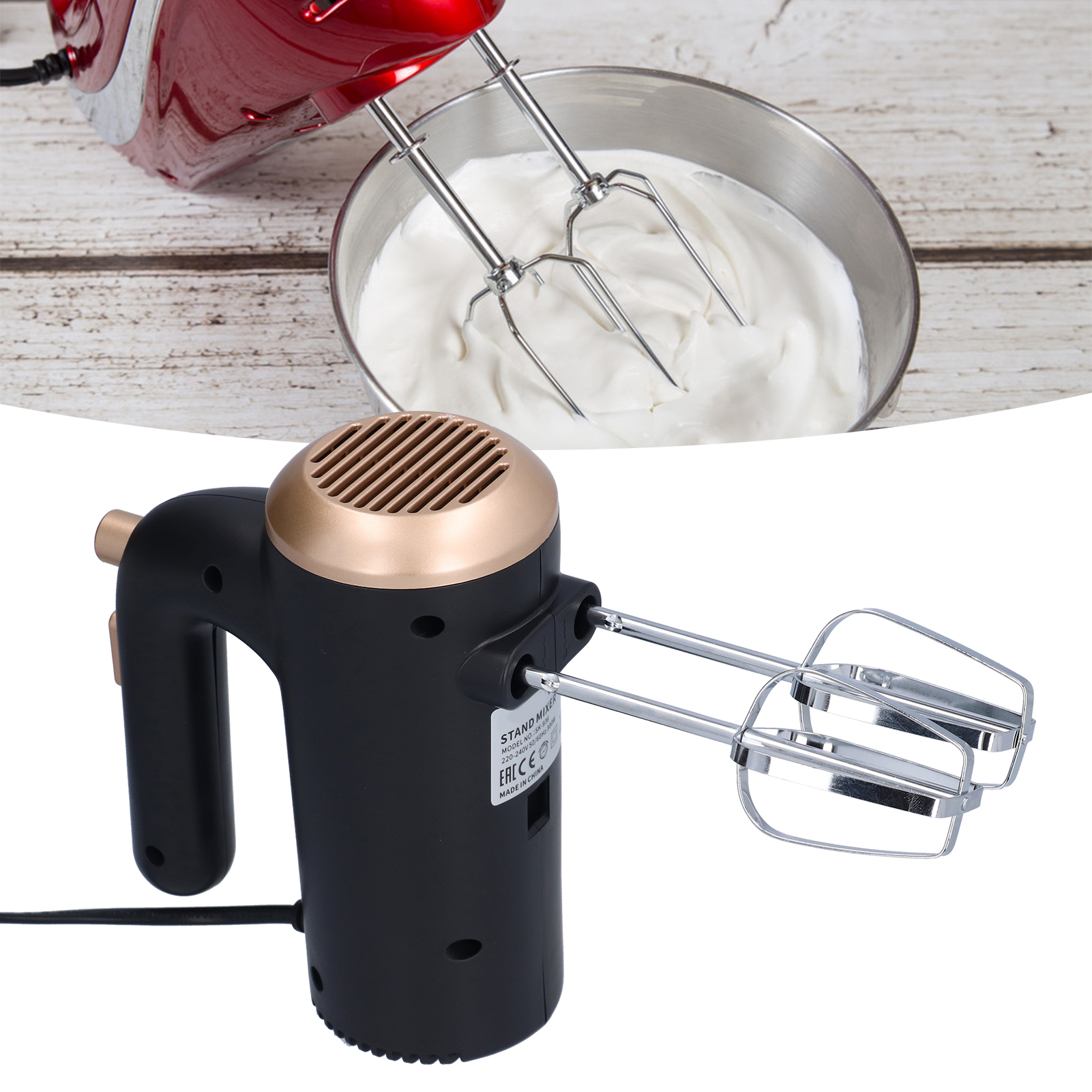 Multifunktionaler 300-w-eierquirl Mit 5 Einstellbaren Geschwindigkeitsstufen, Schneebesen, Doppelquirl, Europäischer Standard 220–240 V