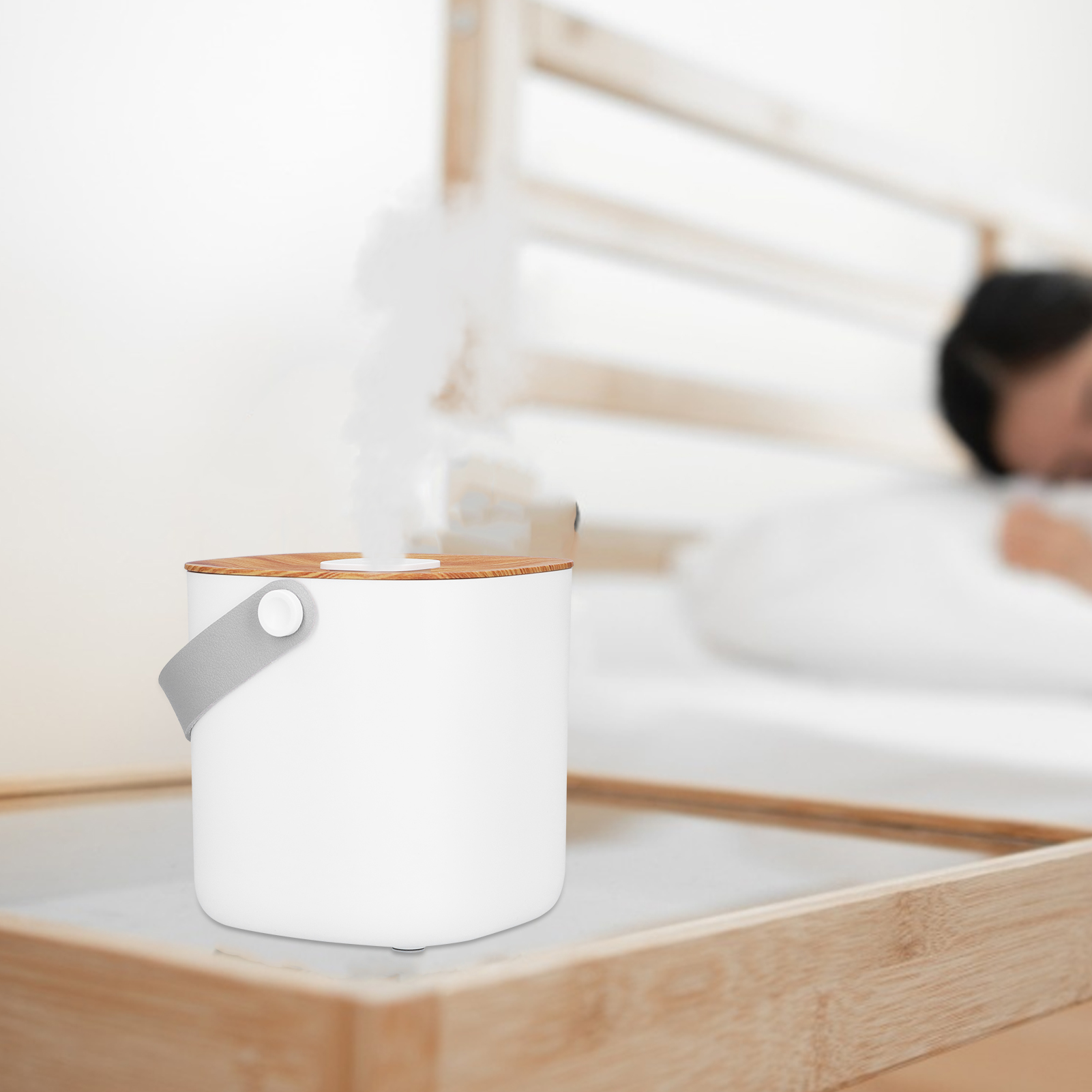 Tragbarer Luftbefeuchter (600 Ml), Nano-zerstäubungs-luftbefeuchter, Tisch-luftbefeuchter In Holzoptik, Usb-wiederaufladbares Modell Mit Holzoptik