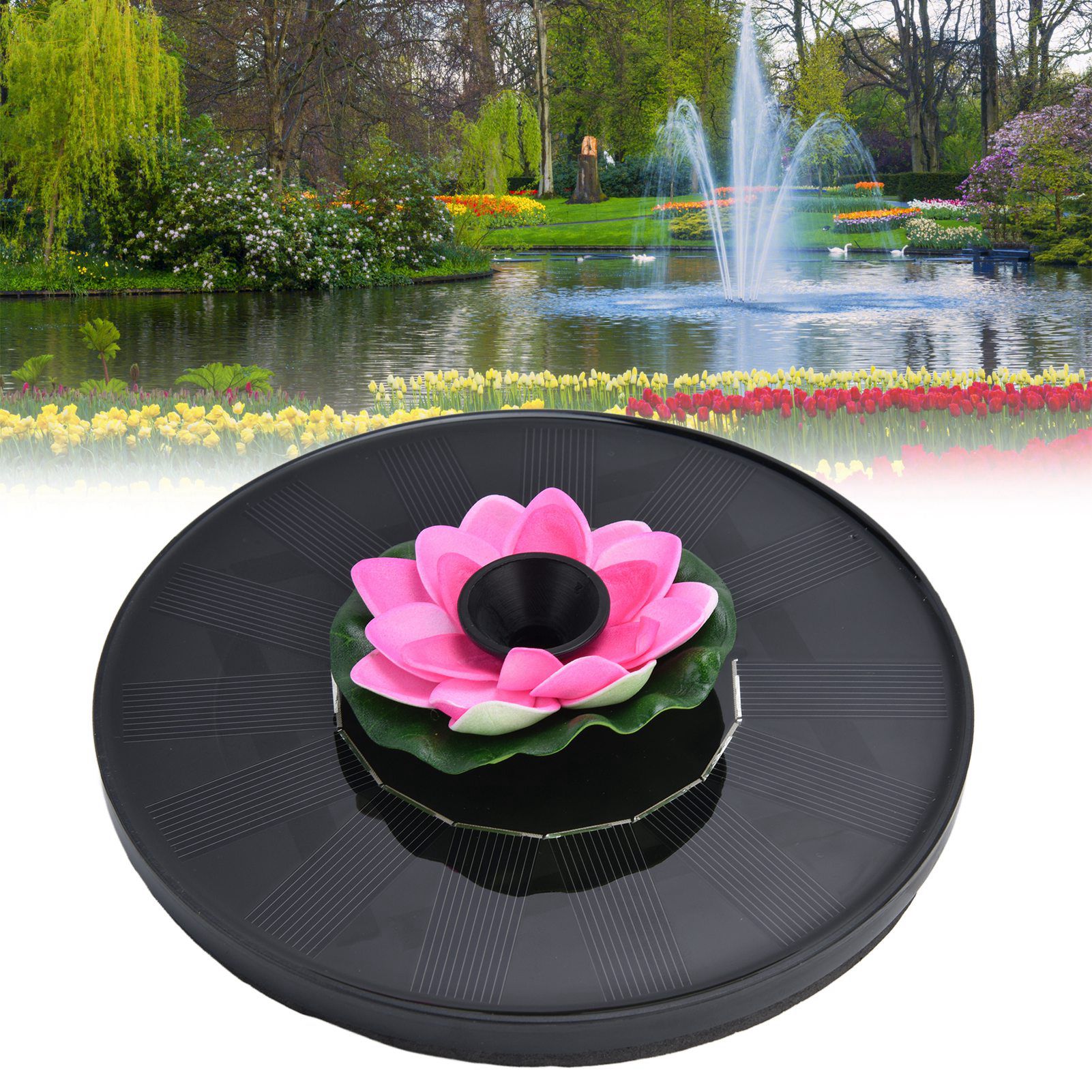 Lotus-solarbrunnen, Schwimmender Solarbrunnen, Schwimmender Solarbrunnen Für Den Garten, Gartenbrunnen, Lotus 2