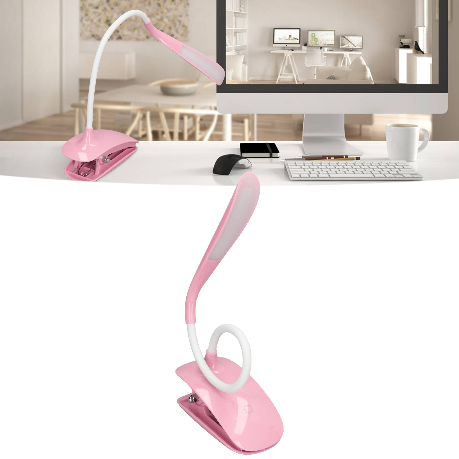 Wiederaufladbare Led-schreibtischlampe Per Usb, Ideal Für Büro, Schlafzimmer Und Arbeitszimmer. Mit Klemmbefestigung.
