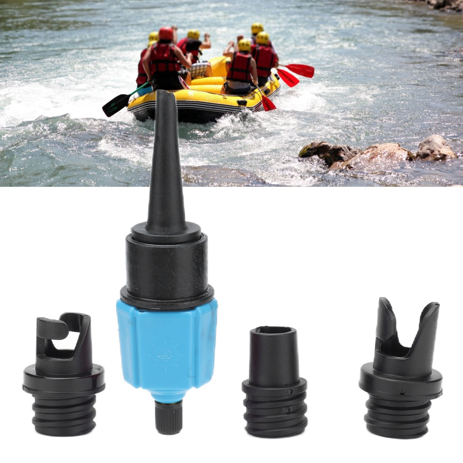 Sup-paddleboard-mundstück, Luftventil, Adapter Für Schlauchboote/kanus, Luftpumpe, Aufblasadapter, Mehrfachverbinder (blau)