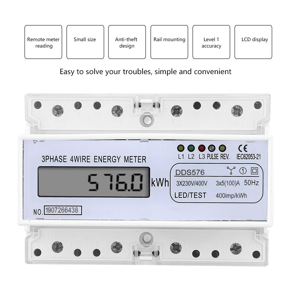 Dds576 Vierdraht-drehstromzähler Mit Lcd-anzeige (7p 380v)