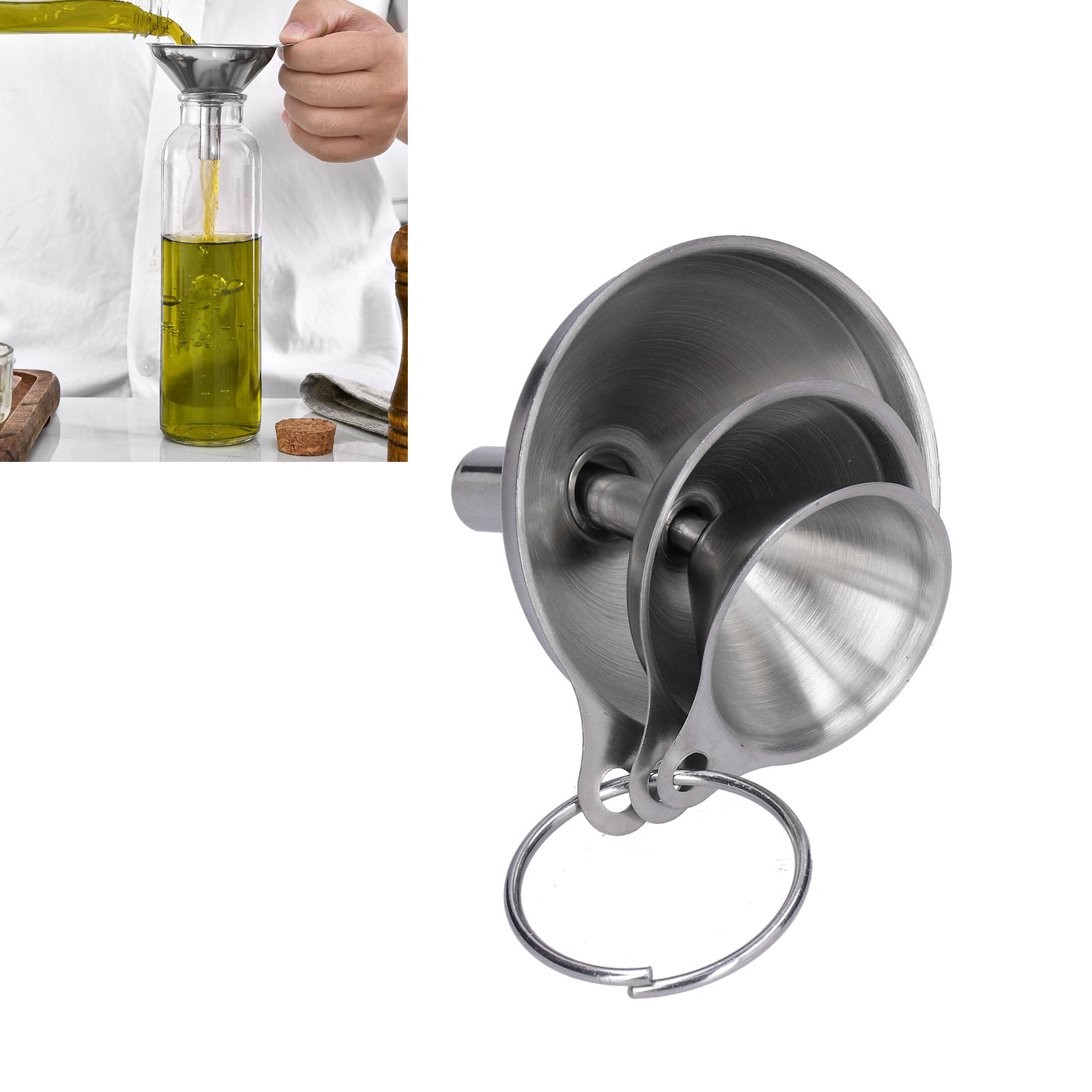 Mini-edelstahltrichter Mit Integriertem Flüssigkeitsspender Für Öl Und Wein.