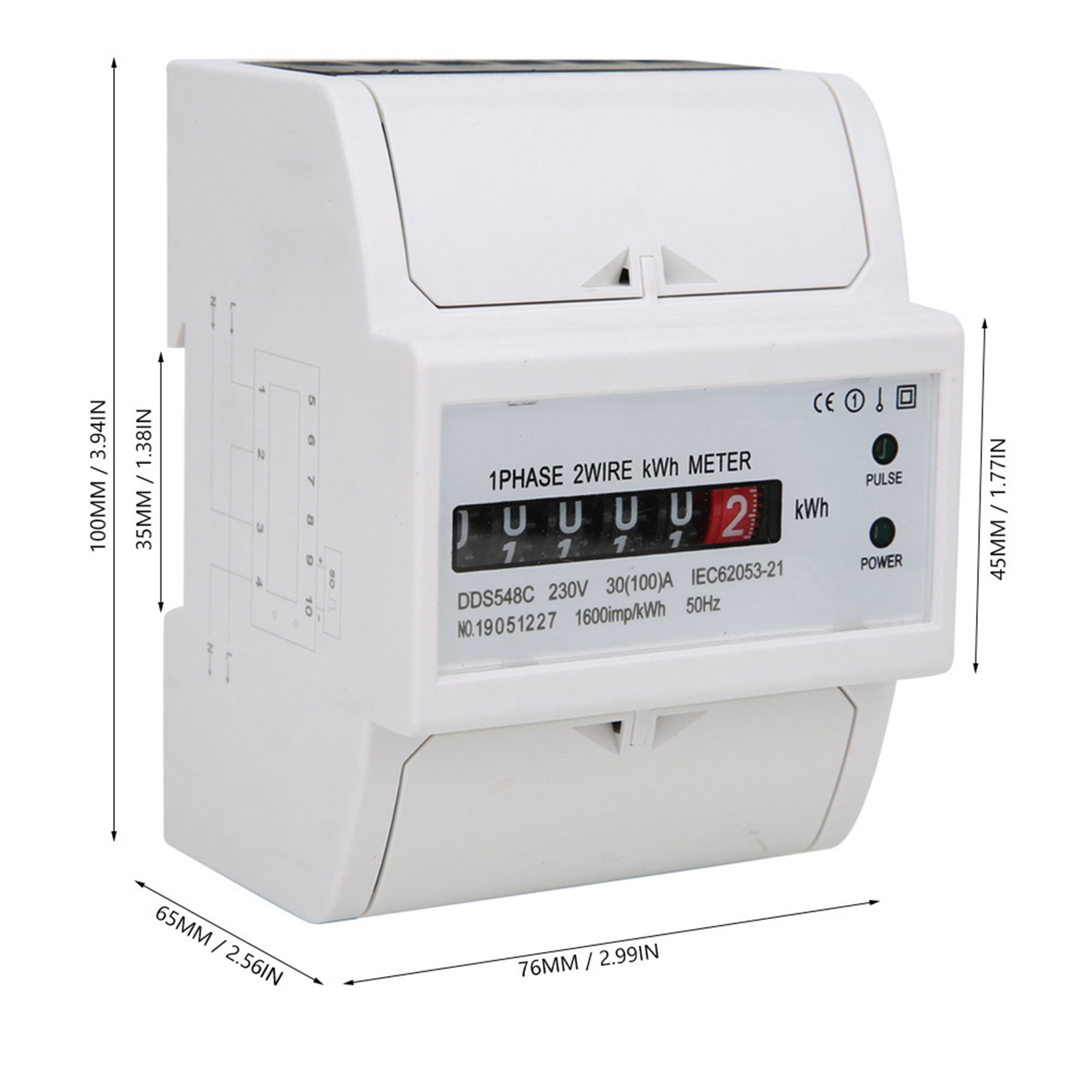 Einphasige 4p 230v Stromzählerschiene Dds548c
