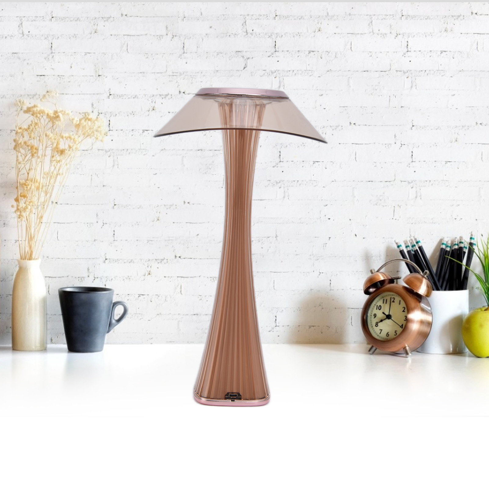 Schlanke Und Elegante Schreibtischlampe Im Minimalistischen Nordischen Stil, Usb-ladefunktion, Nachttischlampe, Stimmungsvolles Nachtlicht, 3 Beleuchtungsmodi, Stufenlos Einstellbare Helligkeit, Origi