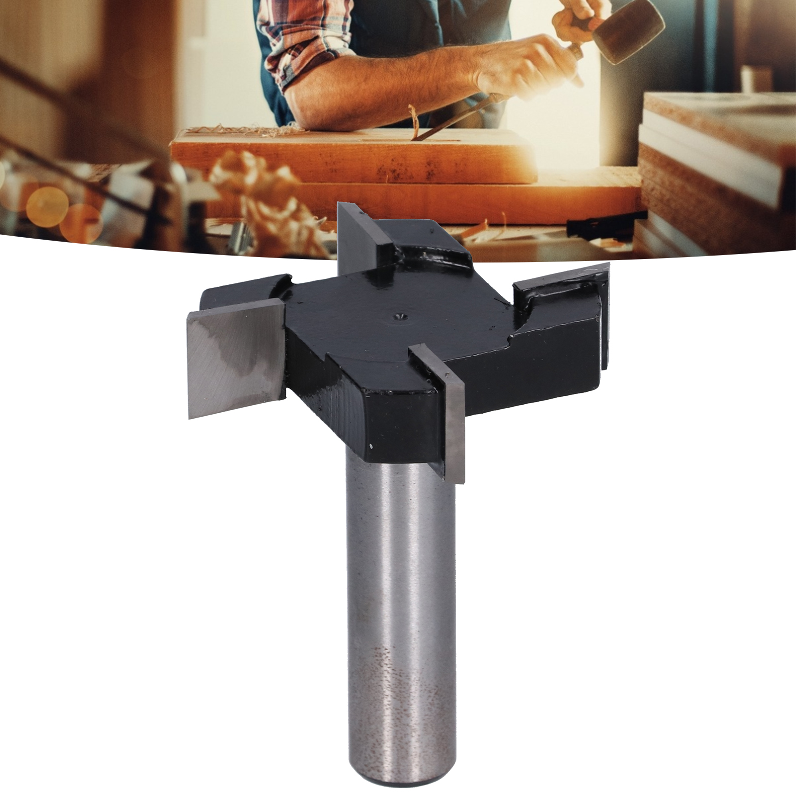 Vierklingen-t-nutfräser, Holzbearbeitungsfräser, Graviermaschinenfräser, Nutfräser Mit Großem Durchmesser, Entgratfräser Für Die Unterseite Von Holzstücken.