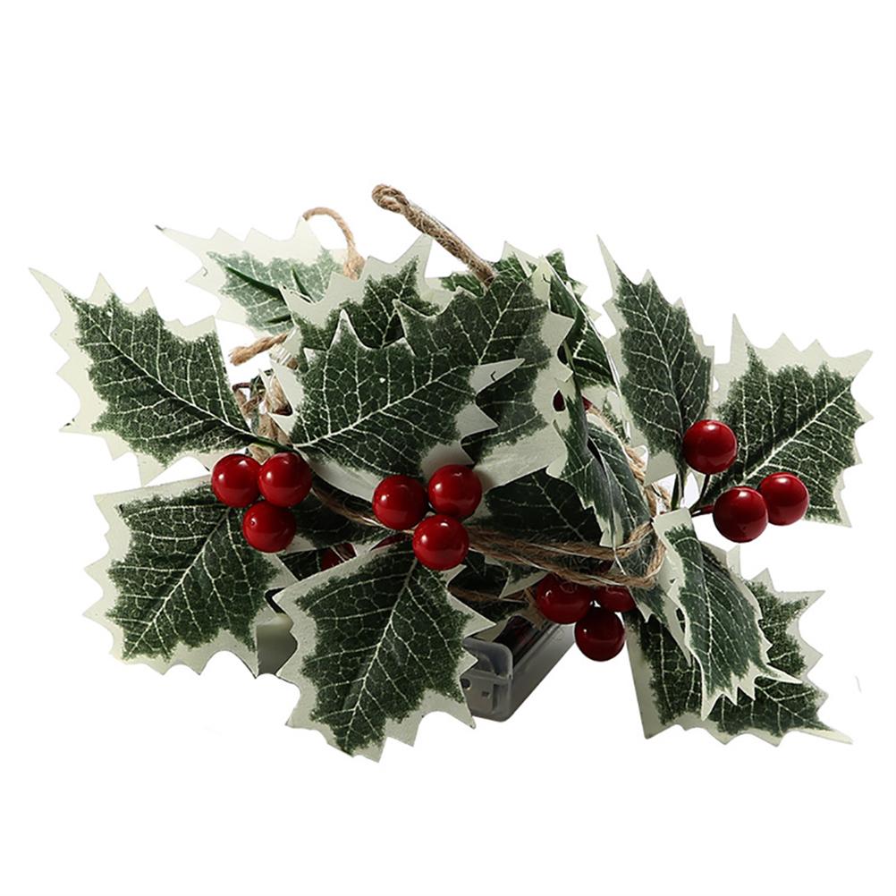 Weihnachtslichterkette Aus Led-lichtern In Form Von Tannenzapfen Mit Tannennadeln, Roten Beeren Und Grünen Blättern, Dekorativer Kupferdraht, 2 M X 20 M, Batteriebetrieben