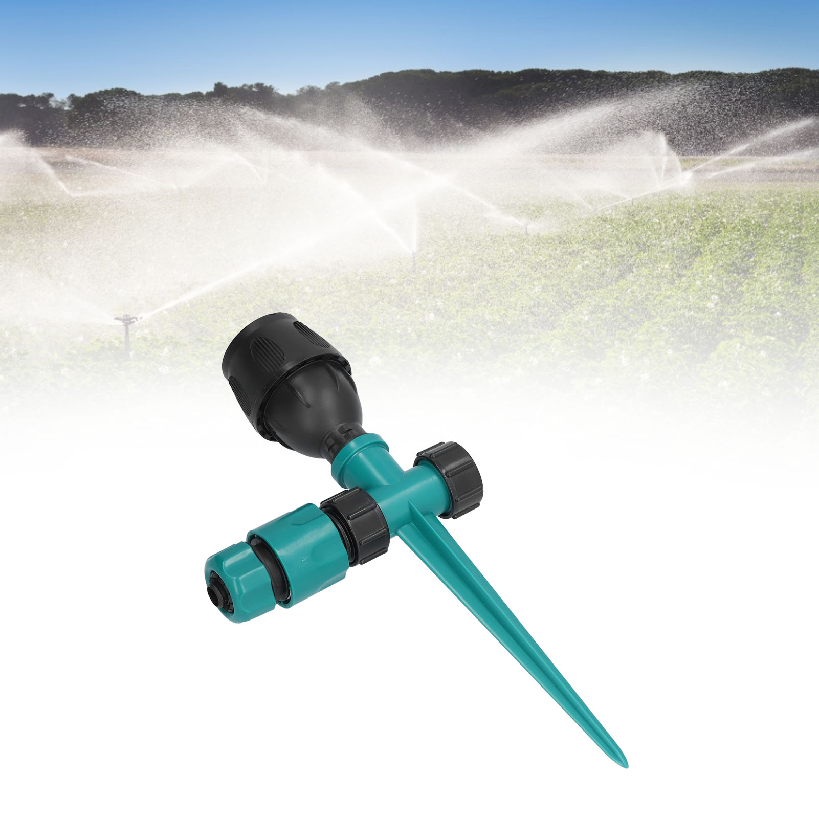 Automatischer, Um 360 Grad Drehbarer Sprinklerkopf Für Die Bewässerung Von Rasen Und Garten, Geeignet Für Kühlung, Gemüsebewässerung Und Landwirtschaftliche Pflege.