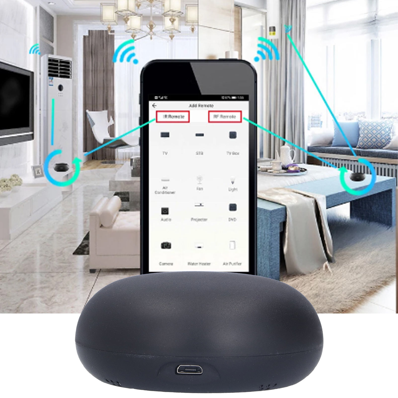 5v Infrarot-funkfernbedienung, Kompatibel Mit Mobiltelefonen Und Sprachsteuerung, Intelligente Wifi Rf433-fernbedienung