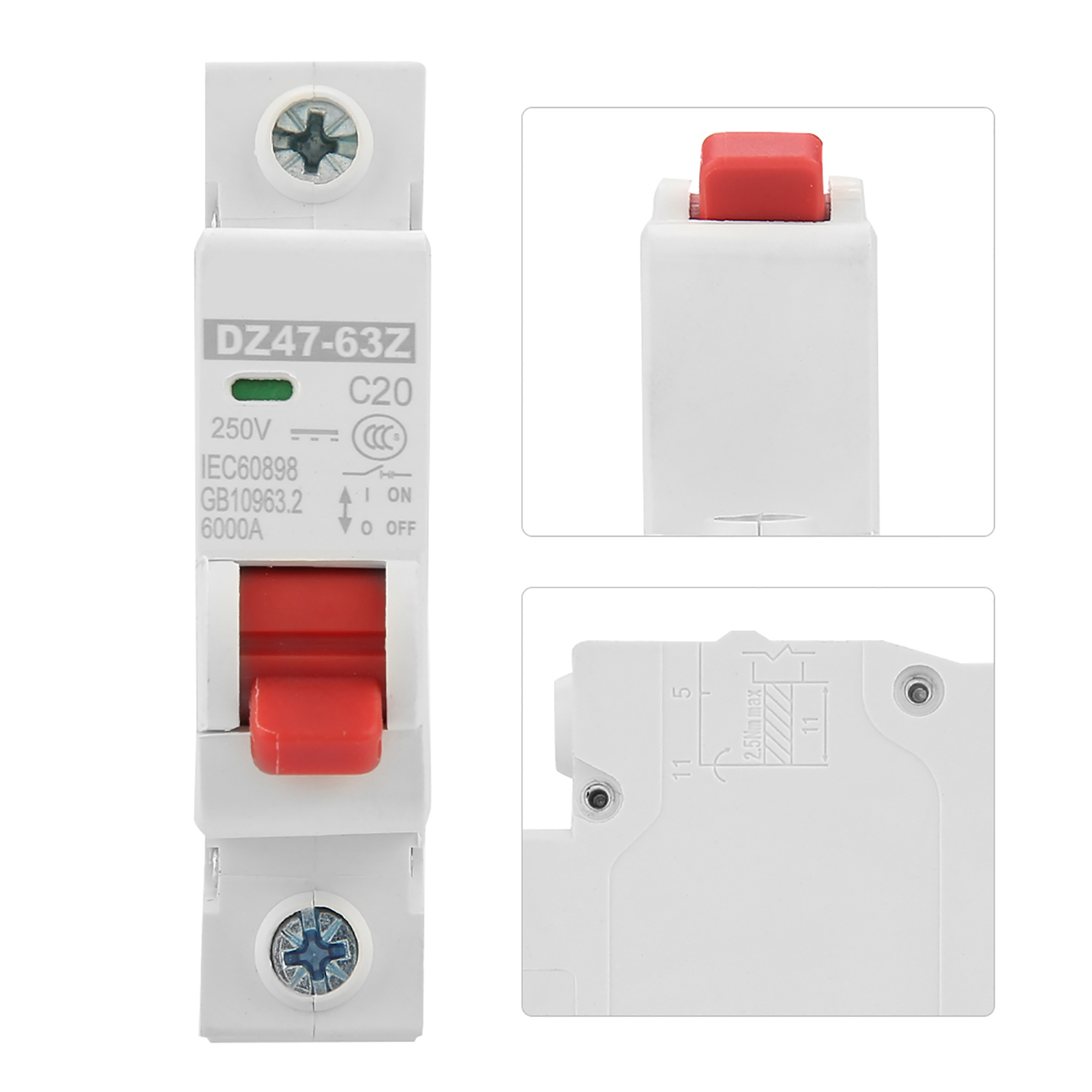 Miniatur-photovoltaik-leistungsschalter Dc Dz47-63z-1p 20a