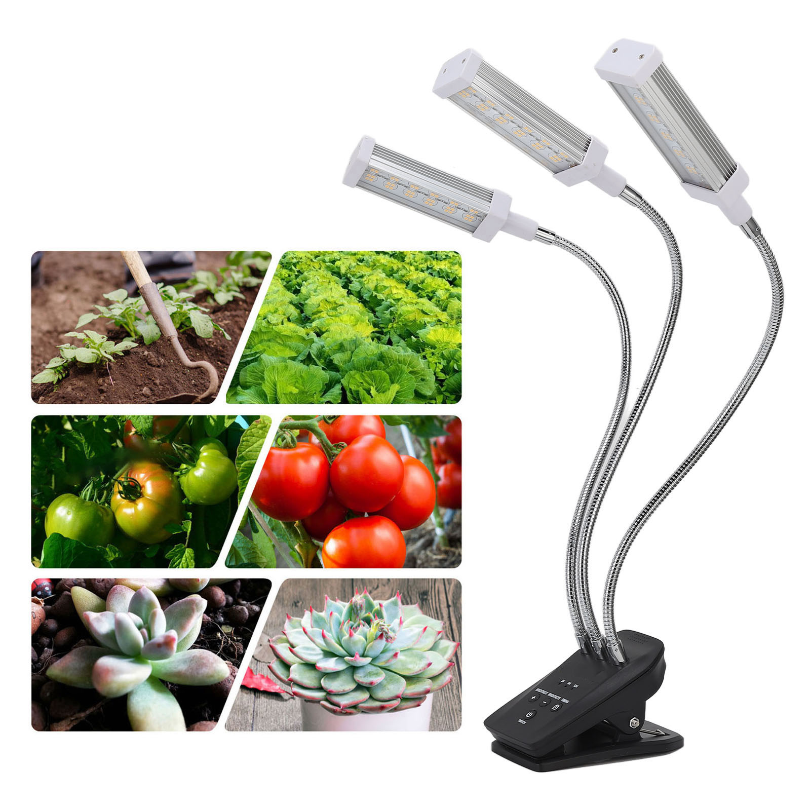 Led-lampe Für Sukkulenten, Pflanzenclips, Zusatzlampe Für Pflanzenwachstum, Pflanzenlampe Mit Zeitschaltuhr, Silber, Europäischer Standard.