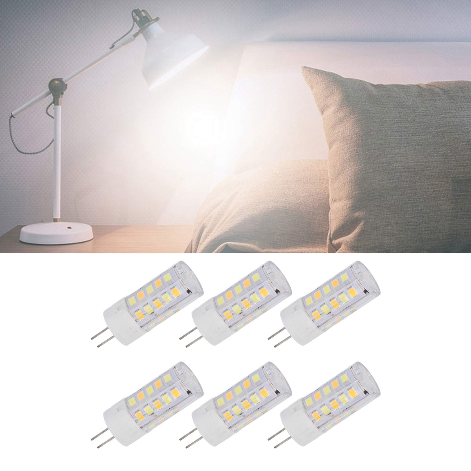 6er-pack G4-lampen (3 W/5 W/7 W, 32 Leds/52 Leds/64 Leds) In Drei Lichtfarben, Geeignet Für Pendel-, Decken-, Wand- Und Tischleuchten. Erhältlich Im 6er-pack. G4 3 W 32 Leds