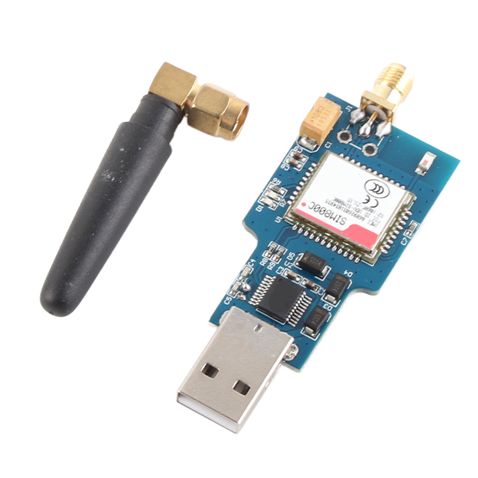 Usb-zu-gsm-modul, Sim800c Quadband-gsm/gprs Mit Bluetooth-sms-sende- Und Empfangsfunktion.