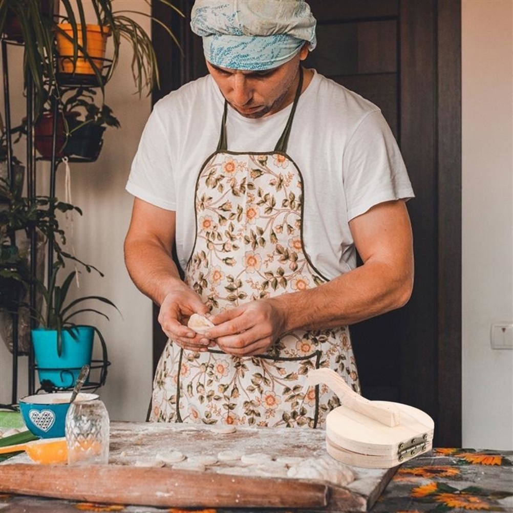 Ravioli-teigpresse Aus Holz, Manuelle Ravioli-teigform Für Den Hausgebrauch, Ravioli-teigpresse, Rund, Karbonisiert.