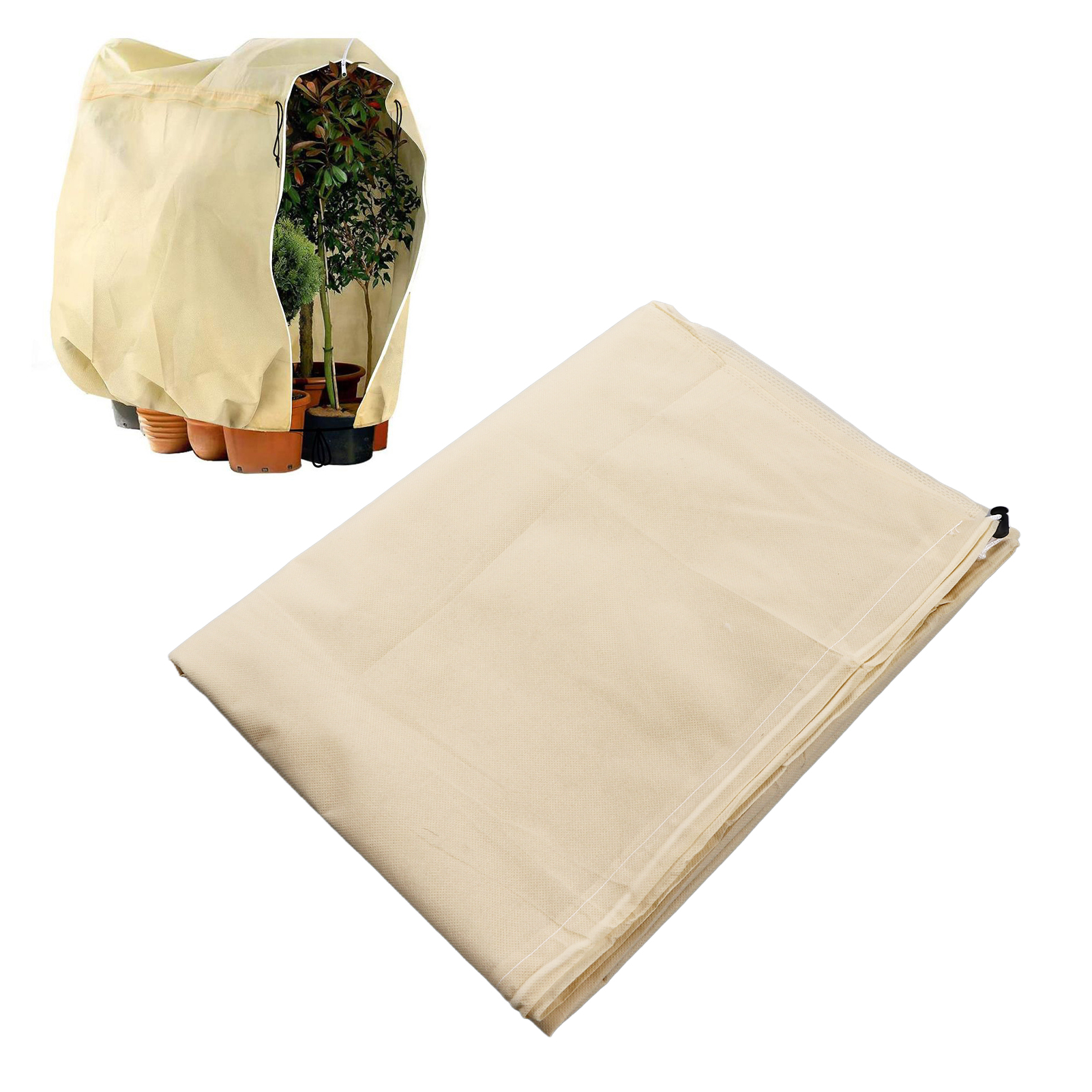 Winterschutzhülle Für Freilandpflanzen, Frostschutzbeutel Für Blumen Und Pflanzen, Beige, 80 X 100 Cm