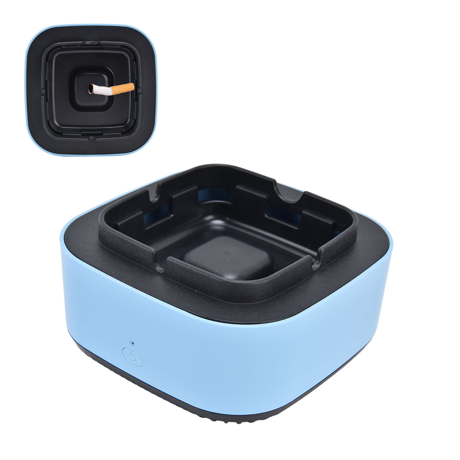 Negativ-ionen-luftreiniger, Aschenbecher-luftreiniger, Geruchsneutralisator, Batterielos, Blau.