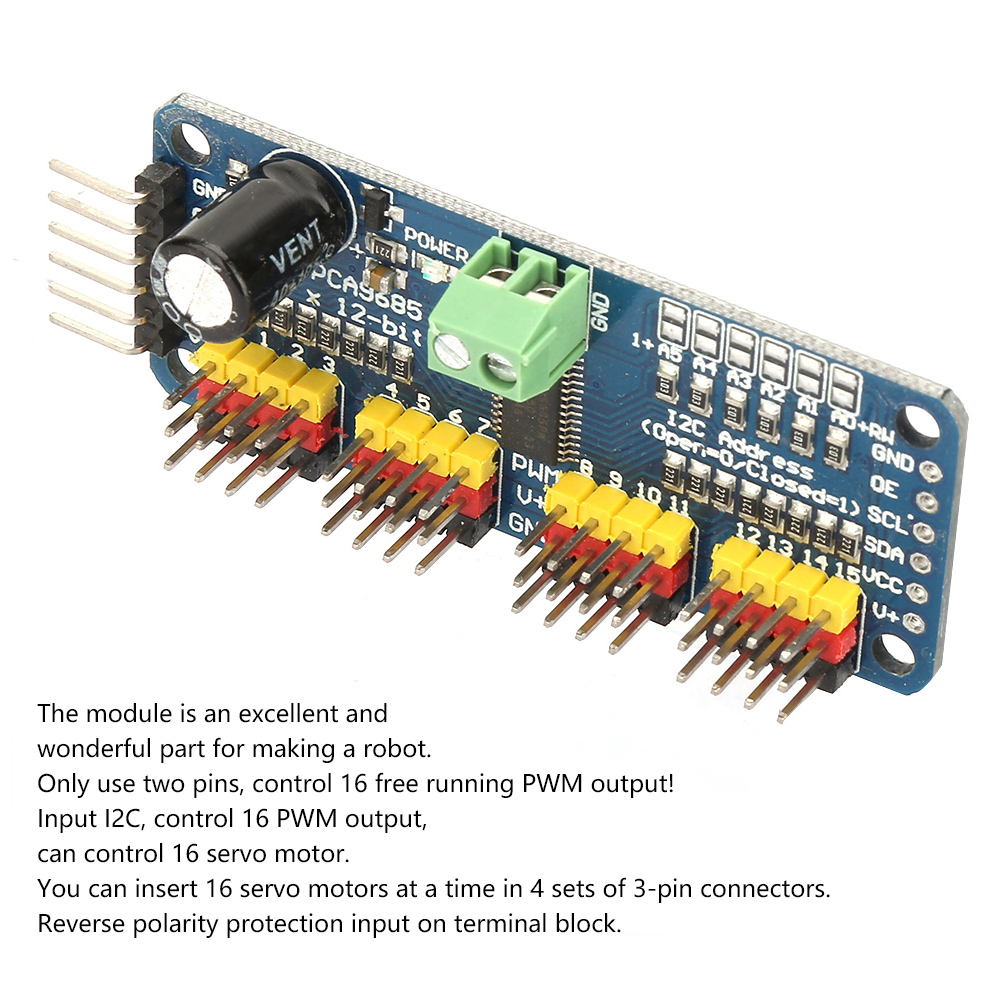 16-kanal 12-bit Pwm-servomotortreiberplatine Pca9685 Für Arduino I2c