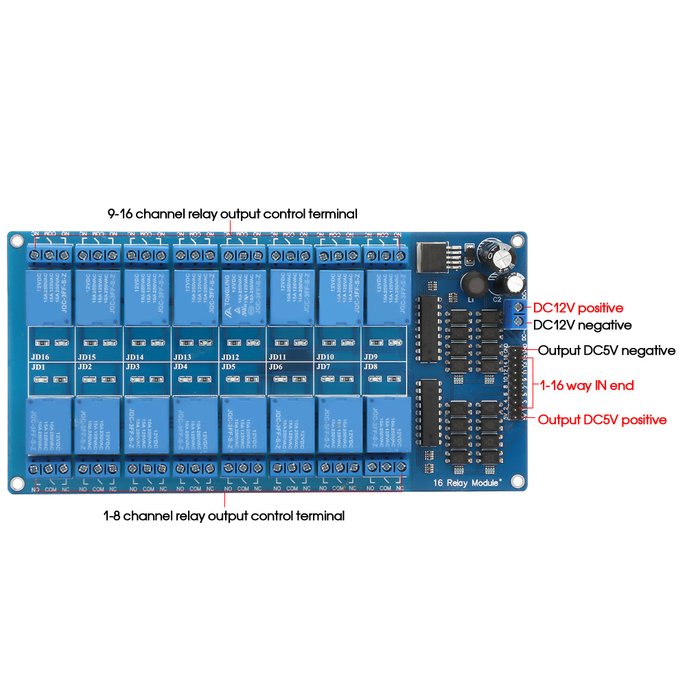 16-kanal-12v-relaismodul, Relaissteuerplatine Mit Optokopplerschutz