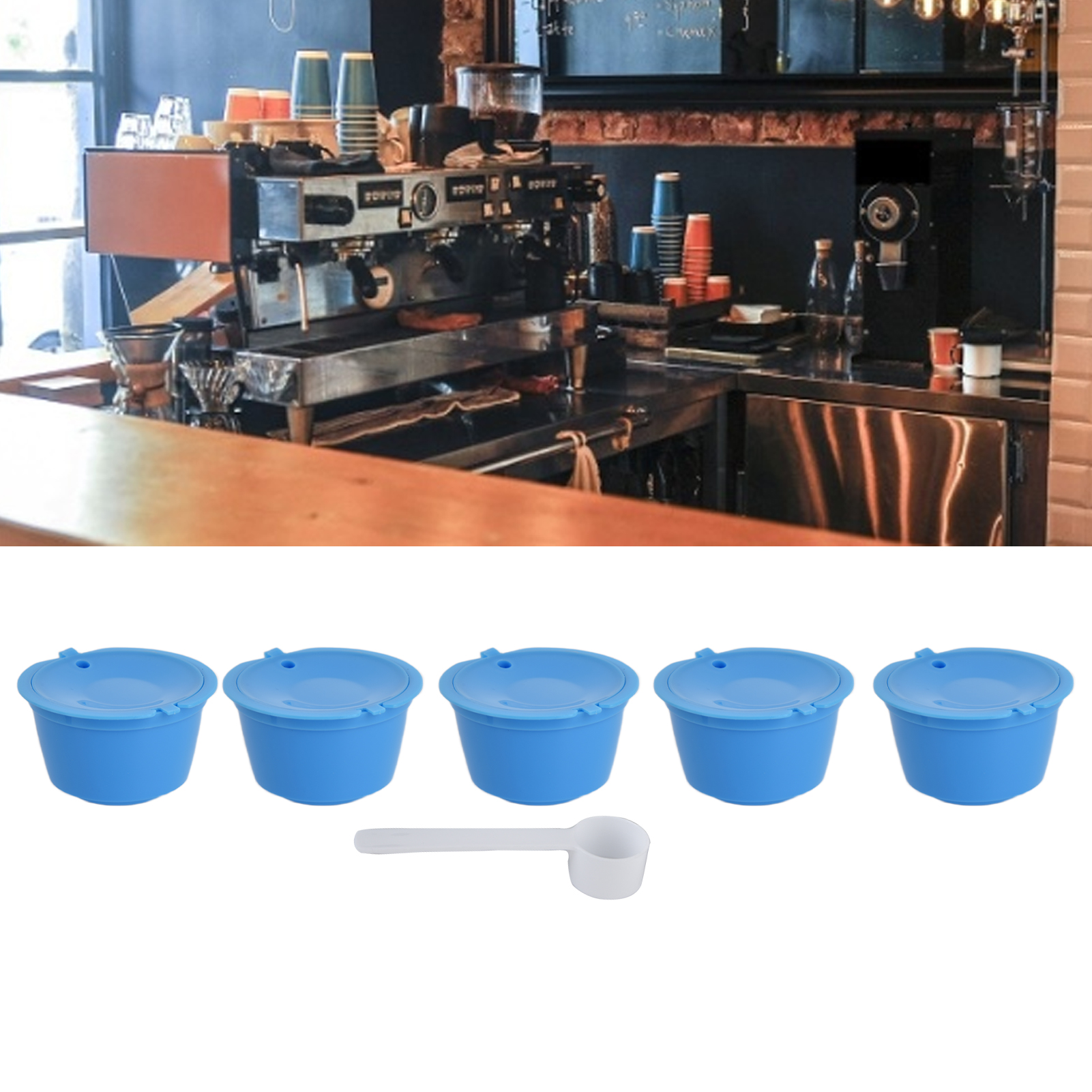 Dolcegusto Wiederverwendbare Kaffeefilterkapsel Für Kaffeemaschinen, 50 Ml, 5er-packung, Blau.
