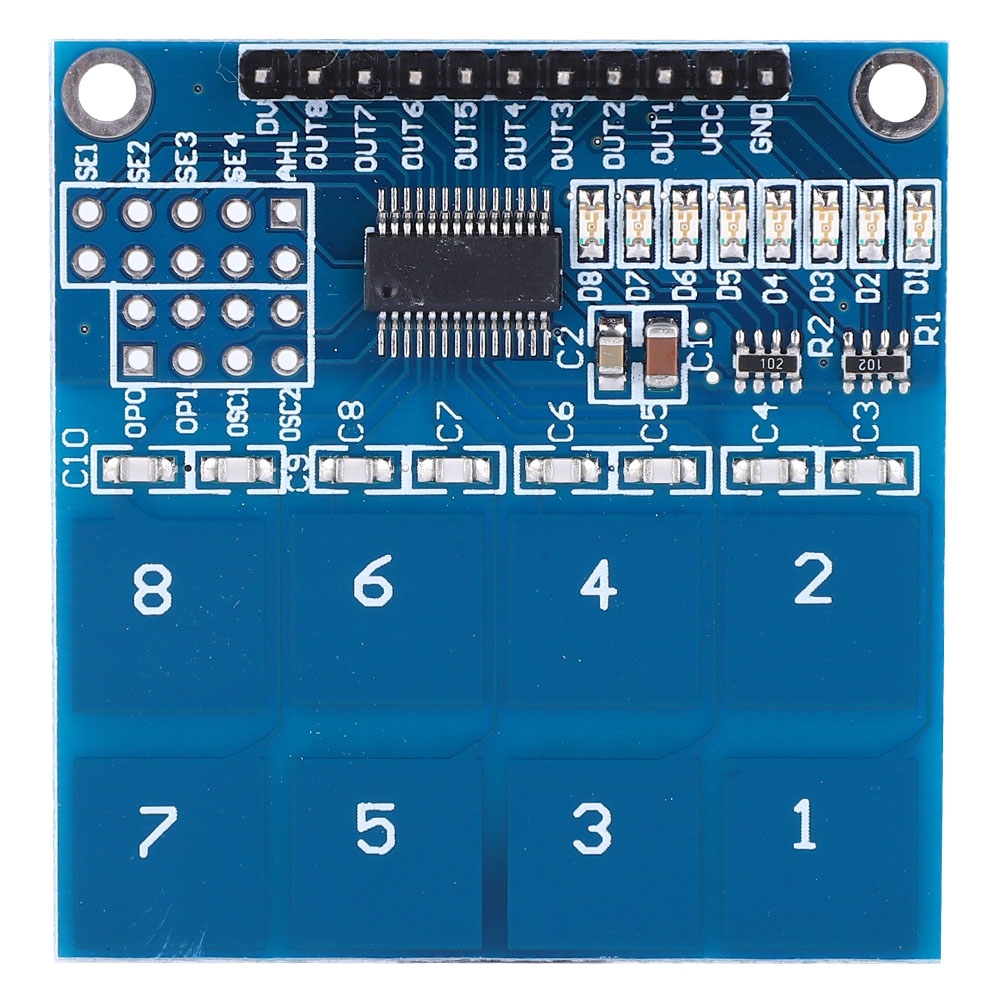 8-kanal-ttp226-touchmodul, Kapazitiver Berührungsschalter, Digitales Berührungssensormodul