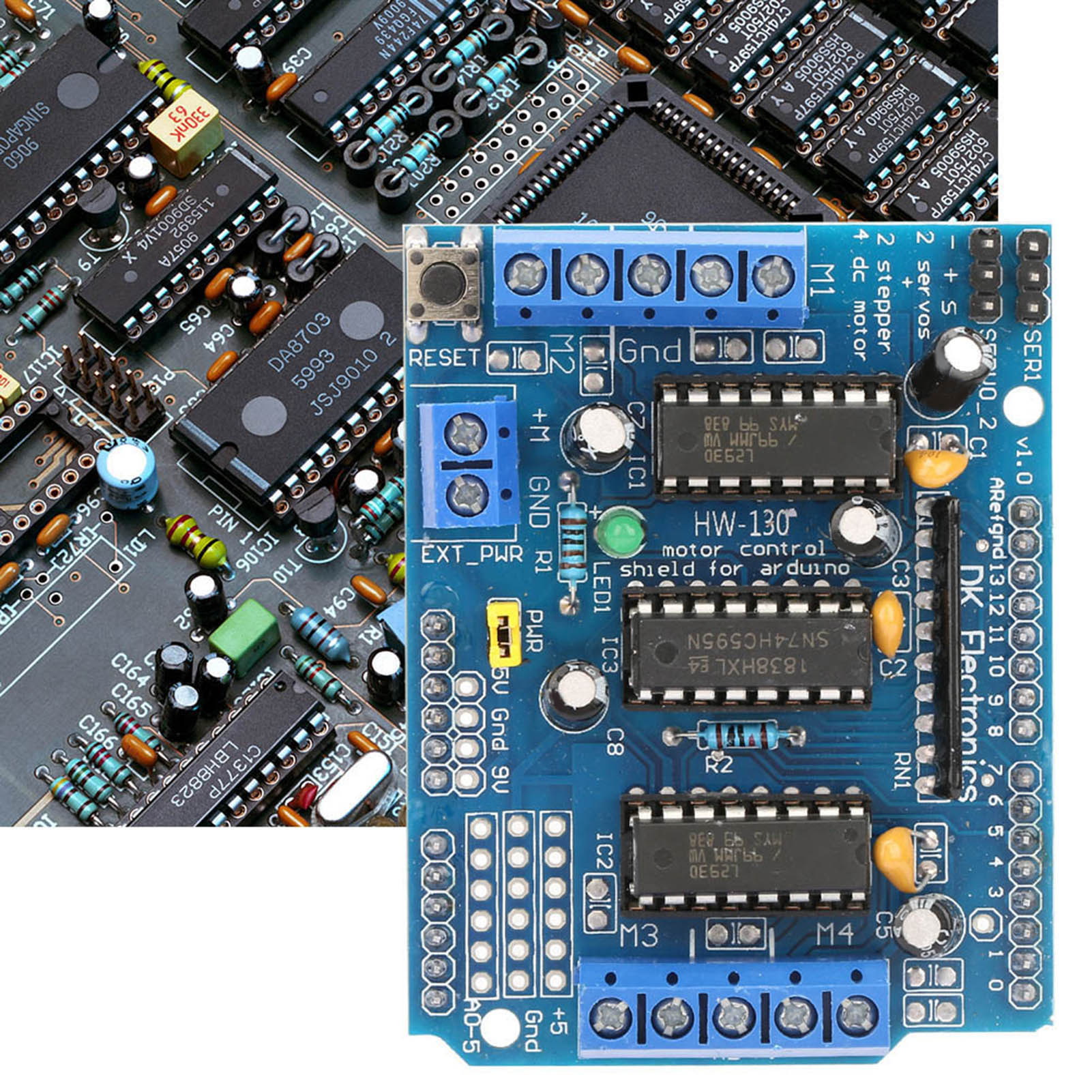 Das Motorsteuerungs-erweiterungsmodul L293d Kann Mit Arduino Duemilanove Mega Uno Verwendet Werden.