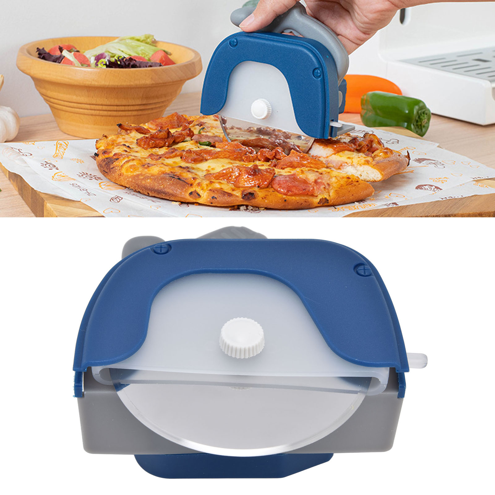 Abnehmbarer Und Abwaschbarer Pizzaschneider, Ein Runder Und Kreativer Pizzaschneider Für Die Heimische Küche, Aus Edelstahl.