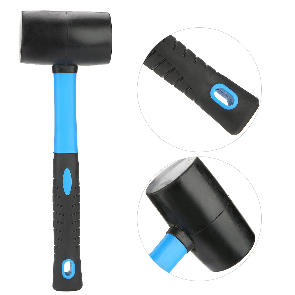 Doppelseitiger Gummihammer Mit Weicher Und Harter Seite, Montagehammer, Schwarz Und Blau.