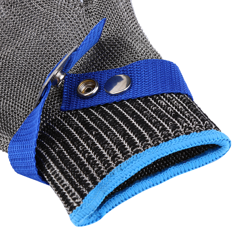 Edelstahl-drahthandschuhe, Blau Mit Schnalle, Größe Xl