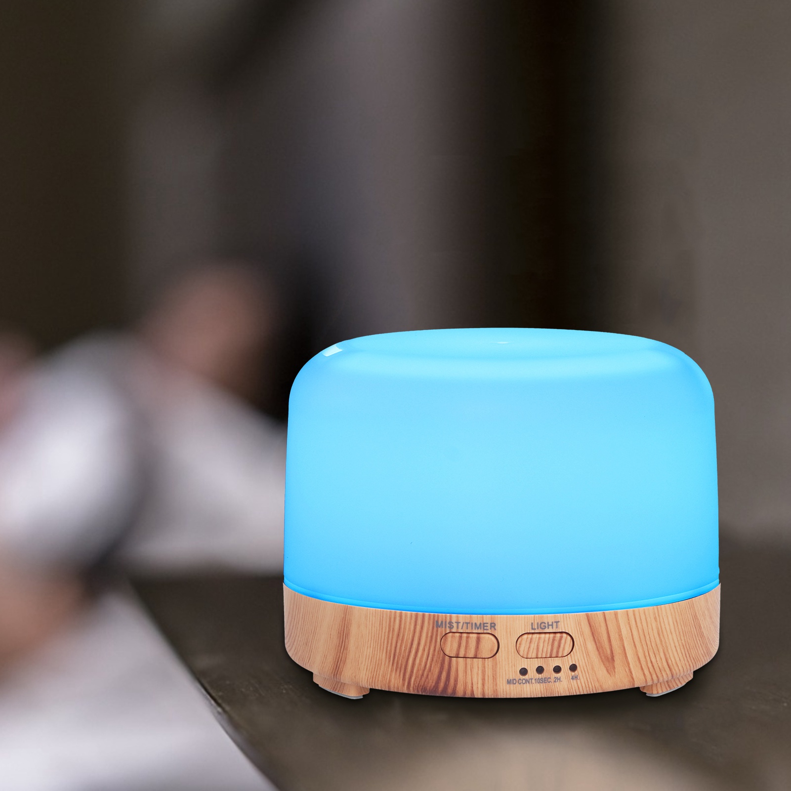 300-ml-luftbefeuchter In Holzoptik, Aromatherapie-luftbefeuchter Mit Integriertem Nachtlicht, Aromatherapie-diffusor In Holzoptik, Us-standard 100–240 V
