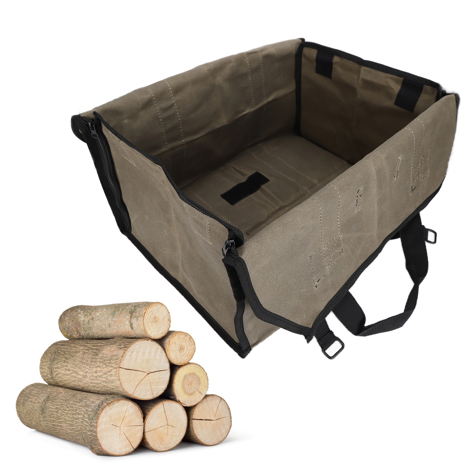 Tragbare, Wasserdichte, Zweihändig Zu Bedienende Holzfällertasche Aus Nass Gewachstem Segeltuch