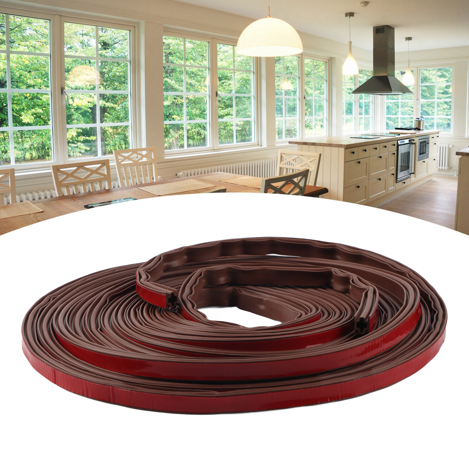 Diebstahlsichere Silikon-türdichtung, I-förmiges Antikollisions-fensterprofil, Selbstklebendes Pvc-winddichtungsprofil Für Türen Und Fenster, 10 X 8 Mm Hohes I-profil, Braun.