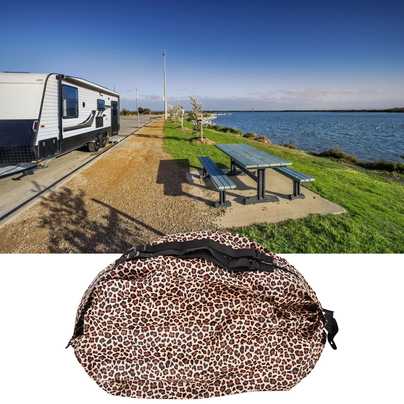Japanische Reisetasche Mit Großem Fassungsvermögen Aus Wasserdichtem Akkordeon-polyester, Faltbar Und Tragbar (leopardenmuster)