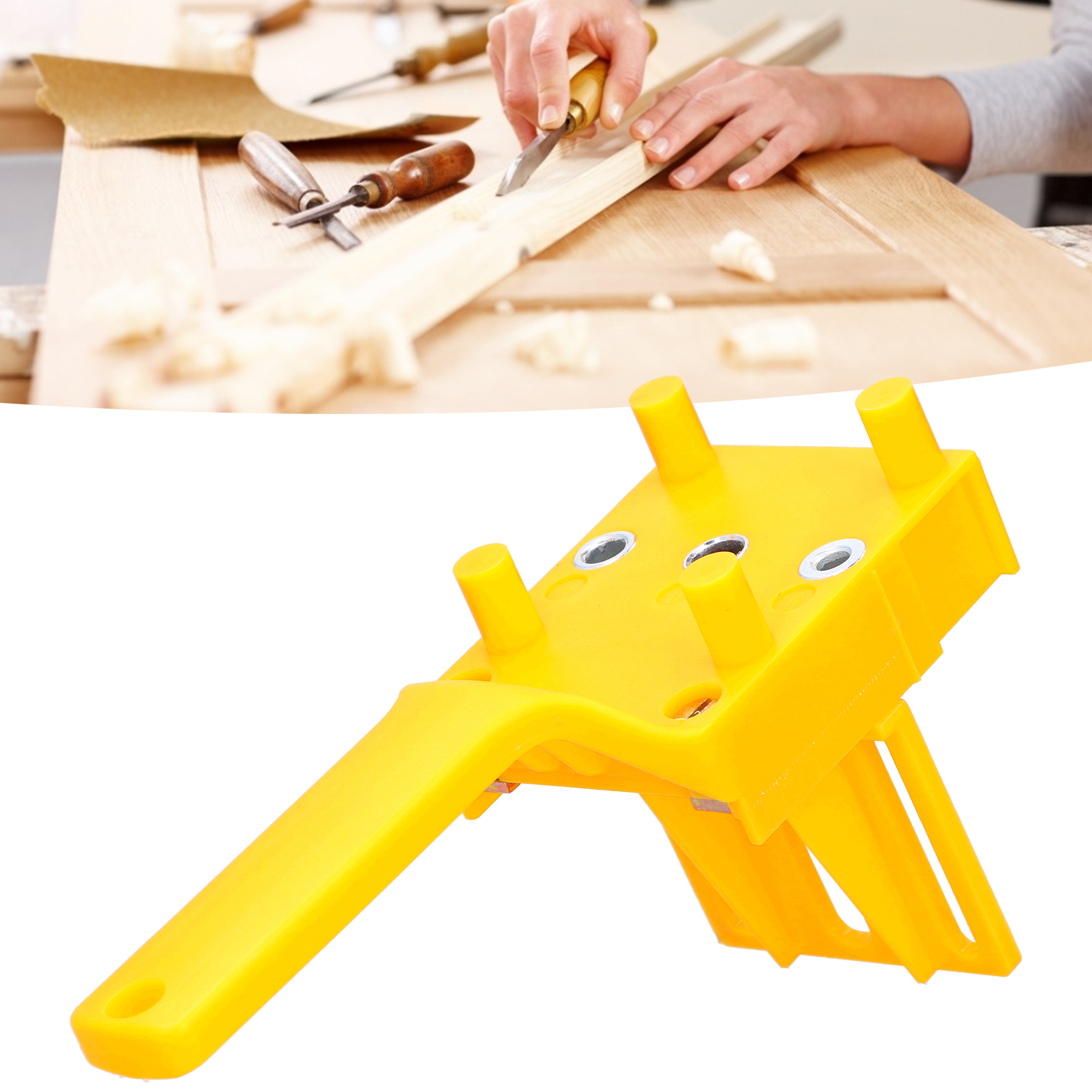 Lochpositionierer Für Die Holzbearbeitung, Gerader Lochpositionierer, 41-teiliges Set, Gelb