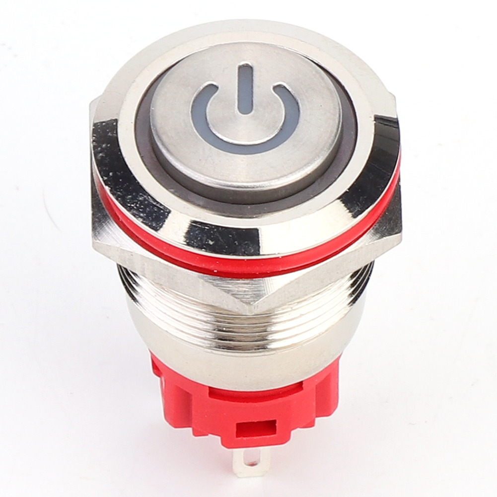 Ein 19 Mm Selbstverriegelnder Metall-drucktaster 1no1nc Dc930v Mit Gelbem Ring Als Betriebsanzeige Und Hoher Selbstverriegelung.