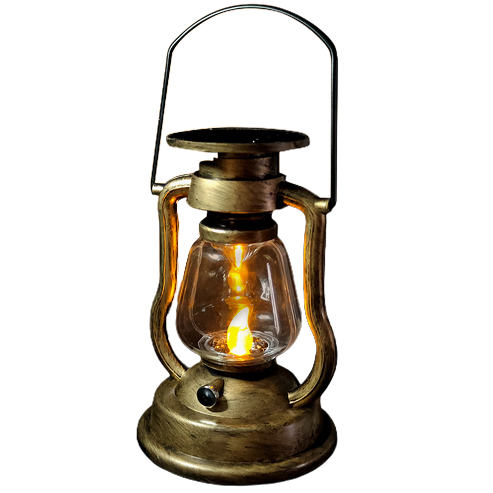 Solarbetriebene, Wiederaufladbare, Dekorative Campinglaterne, Regendicht, Metallisches Kupfer, Gelbes Licht.