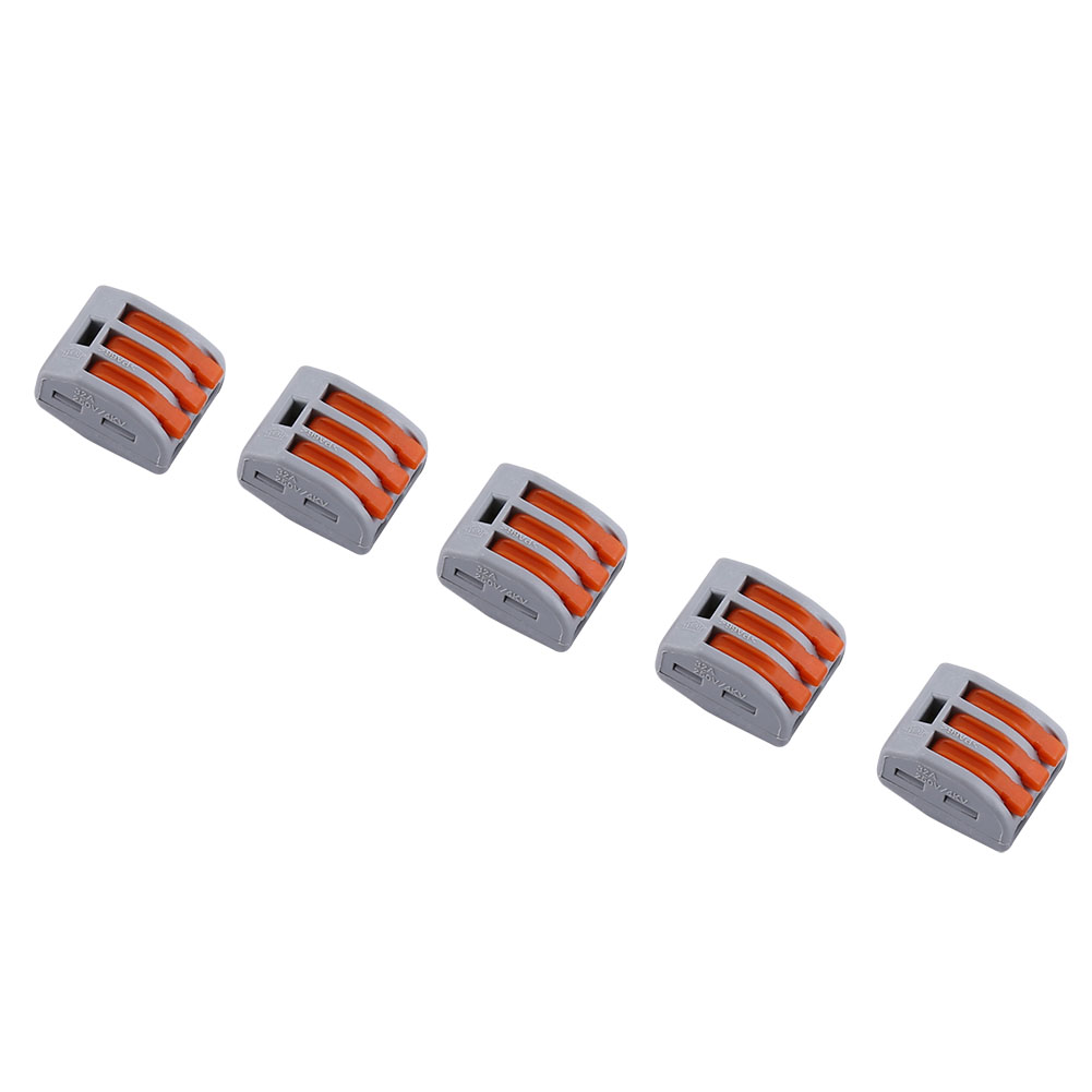 Pct-213 Klemmenblockverbinder, 3-poliger Verbinder Für Litzen- Und Starre Drähte, Drahtkappe Kompatibel Mit 222-413, Packung Mit 20 Stück.