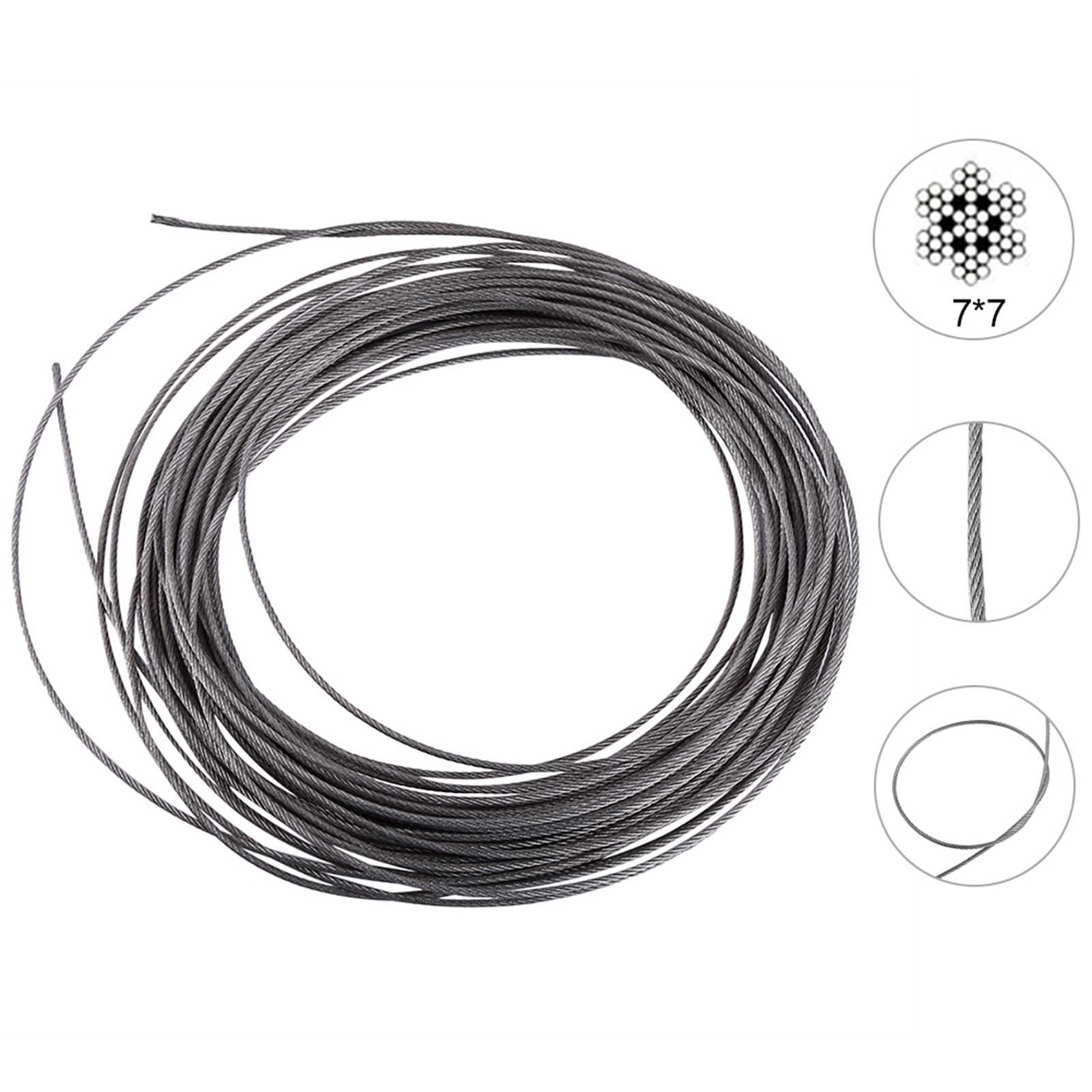 15 M Langes Edelstahlseil 304, 7x7-konstruktion, 1,5 Mm Durchmesser