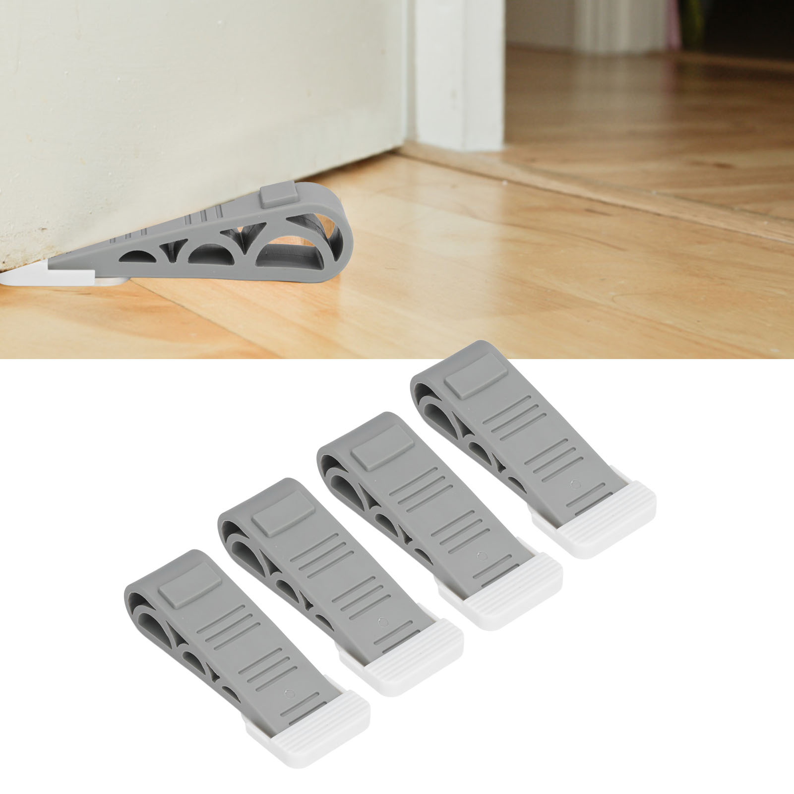 Stapelbarer 4-teiliger Türstopper, Höhenverstellbar, Mit Aufbewahrungsschlaufe