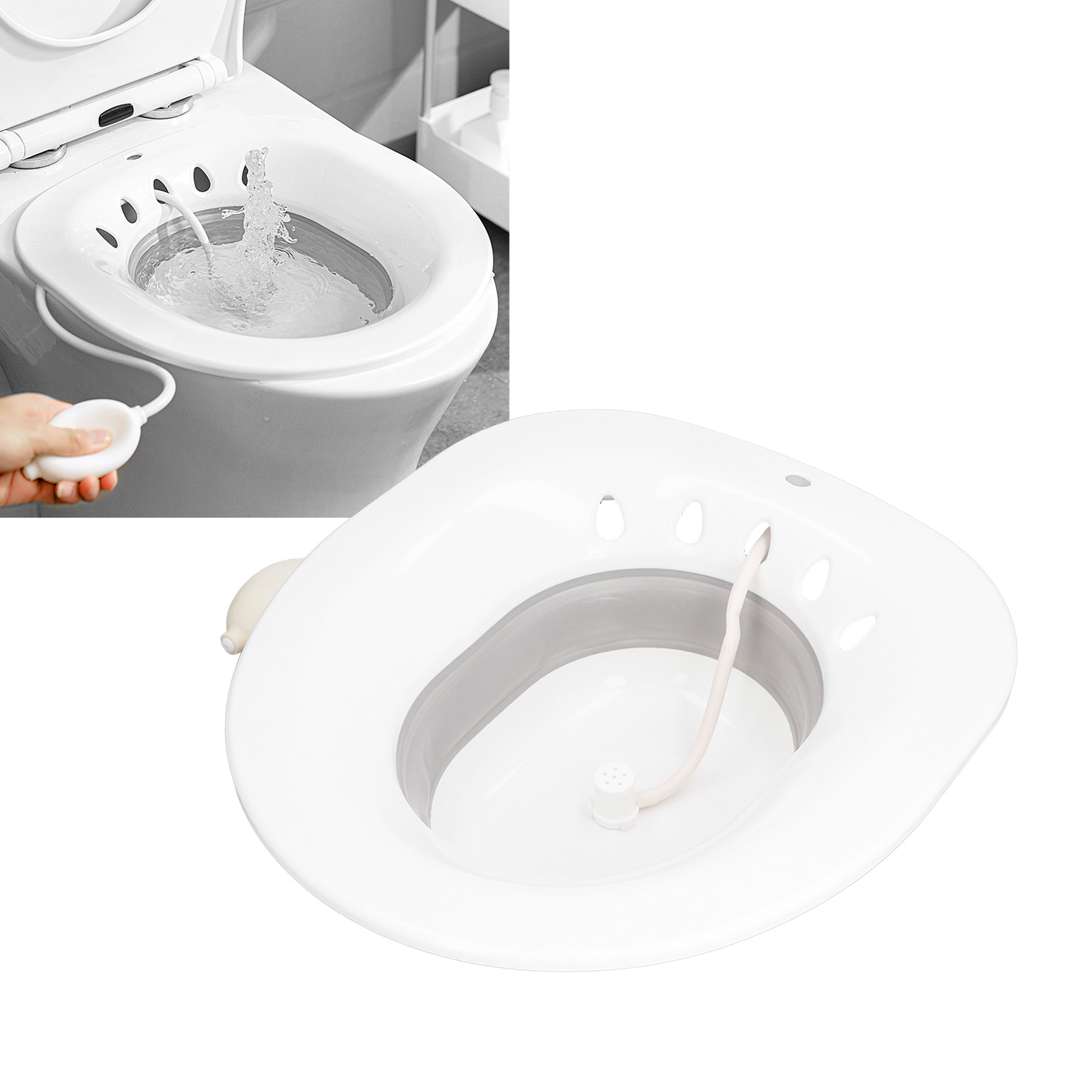 Bidet Ohne Hocke, Abwaschbarer Sitzbadewanne, Intimpflege, Einweich- Und Dampf-wc-becken, Klappbare Sitzbadewanne Mit Bidet, Grau.