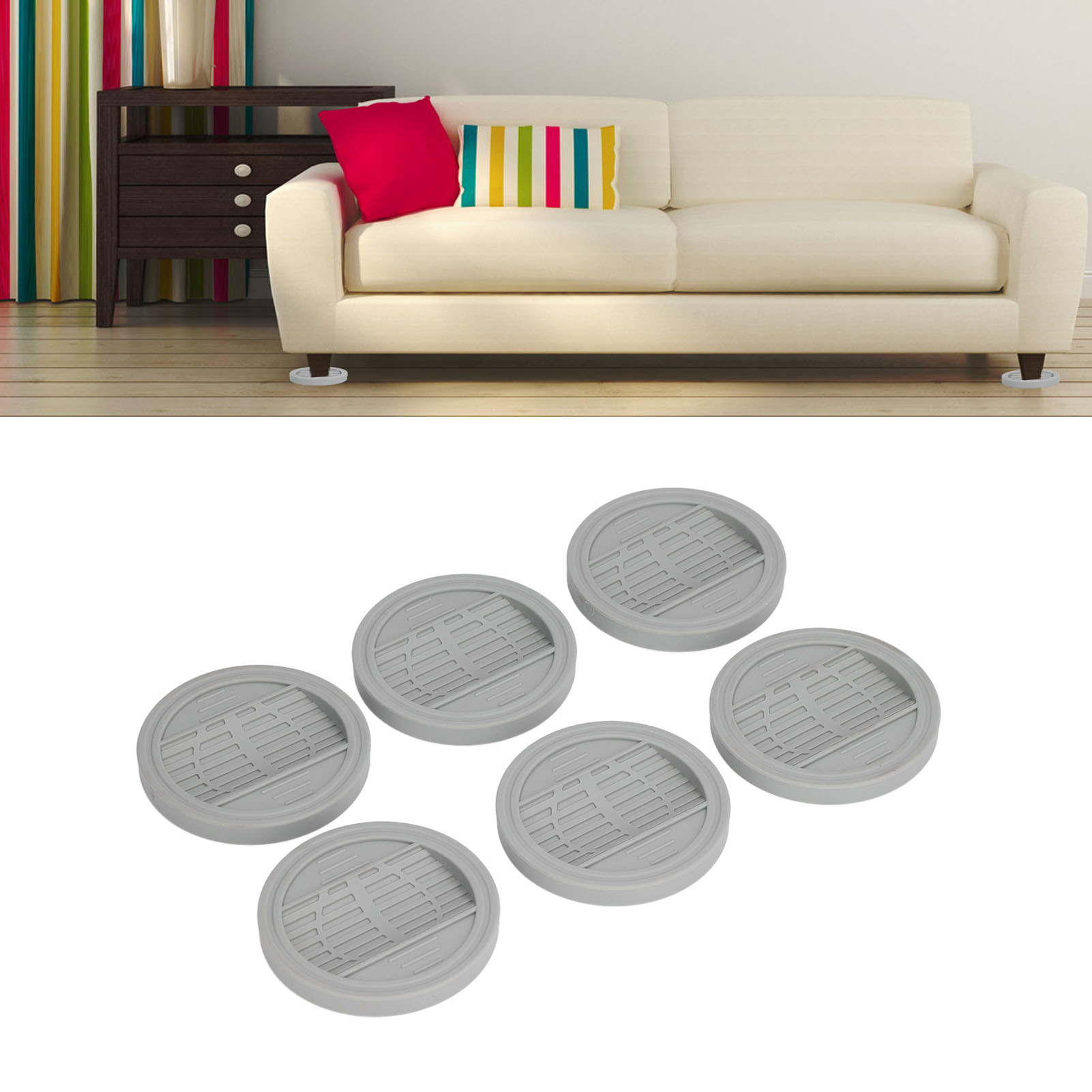 Set Mit 6 Runden Gummirollen Für Den Heimgebrauch, Kompatibel Mit Betten, Bürostühlen, Schränken, Sofas, Haushaltsgeräten, Kleiderschränken Und Lenkrollen.