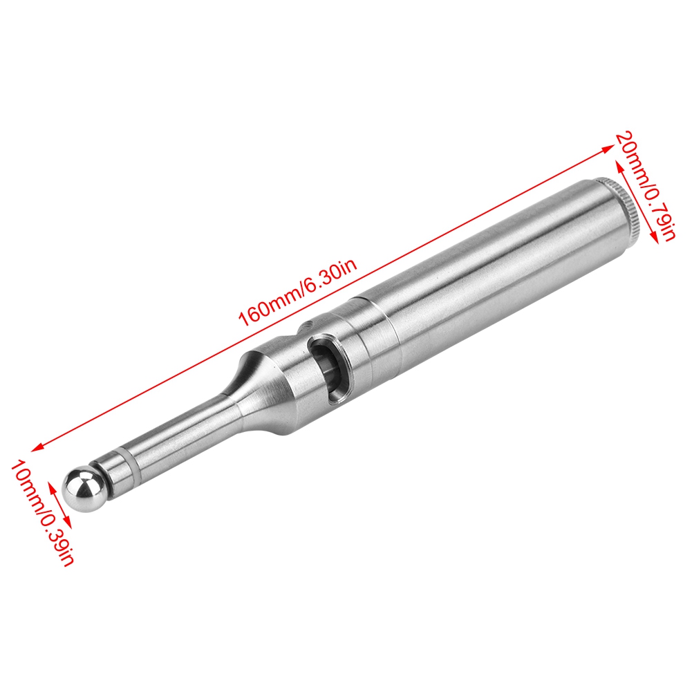 Der Fotoelektrische Kantendetektor Besteht Aus Einem Zentralen Stab Mit Einem Breiten Ende Von 20 Mm Und Einem Schmalen Ende Von 10 Mm, Was Eine Gesamtlänge Von 160 Mm Ergibt.
