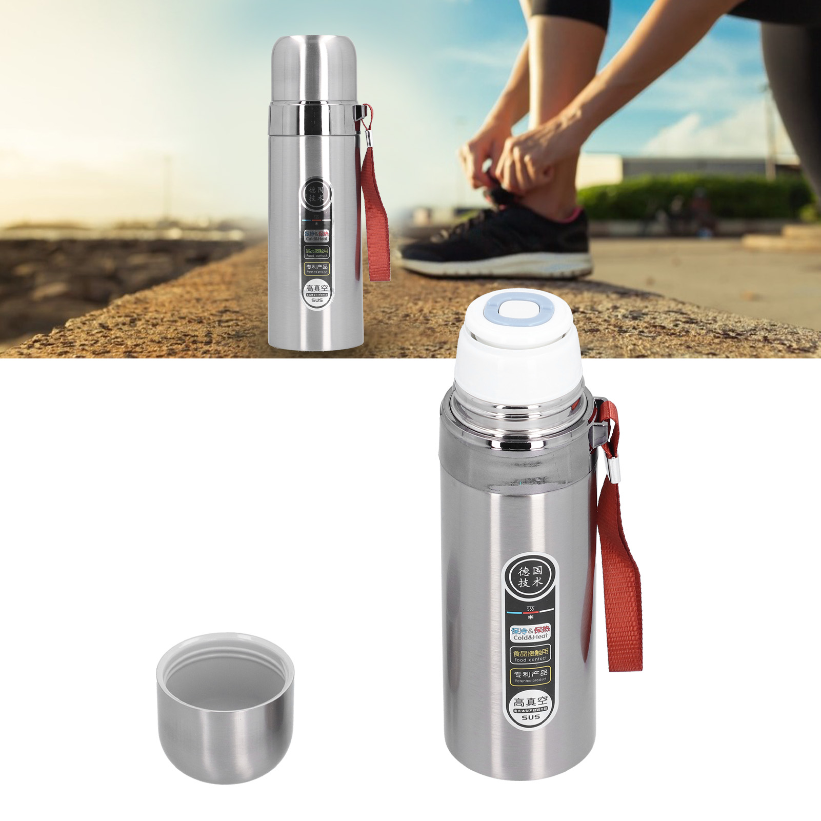 Tragbarer, Doppelwandiger 500-ml-edelstahl-isolierbecher Für Kaffee, Tee Oder Sport. Großes Fassungsvermögen.