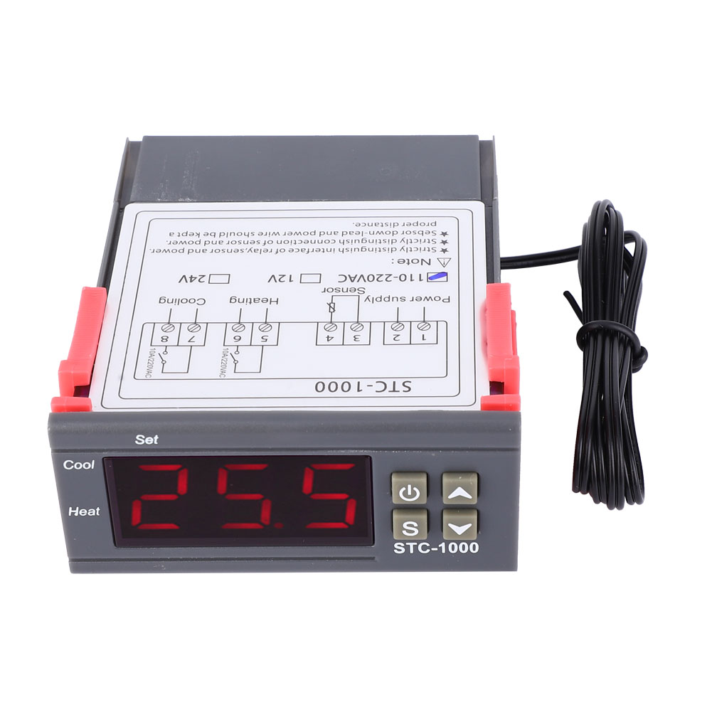 Neuer Digitaler Temperaturregler Stc-1000 12v/24v/110v/220v Mit 1m Ntc-kabel Und Dualem Relaisausgang.