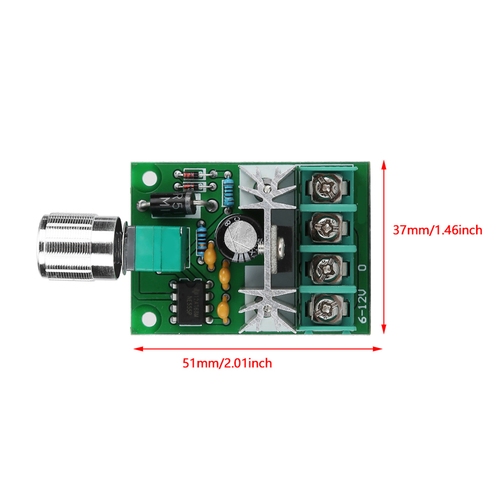 Pwm-drehzahlregler Für Gleichstrommotor/lüfter, Leistungsstarker 6v/12v 6a Stufenloser Drehzahlregler